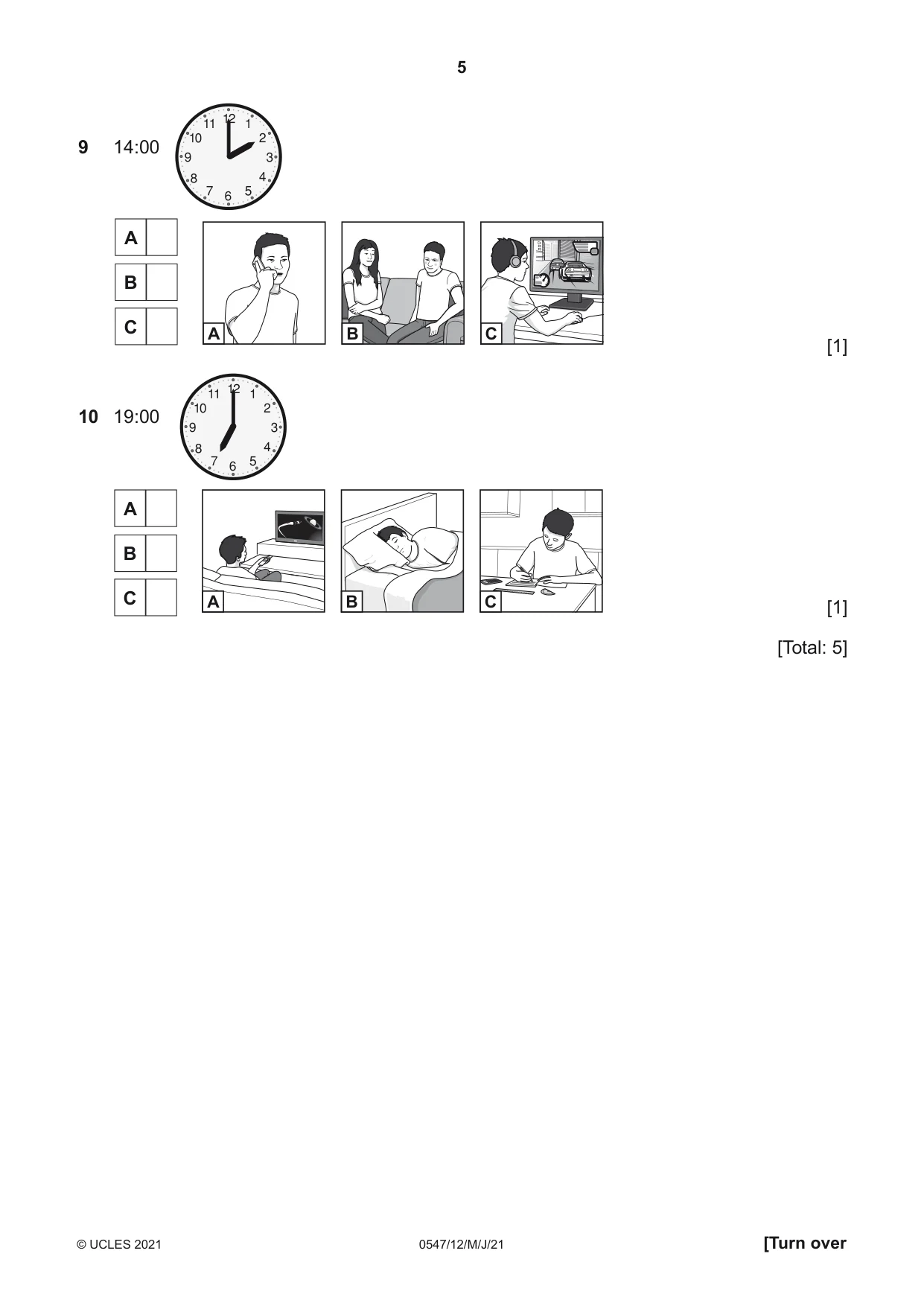 Cambridge IGCSE Chinese (Mandarin) - Foreign Language 0547 2021 May/June Paper 1 · Variant 2 question paper, page 5 of 12