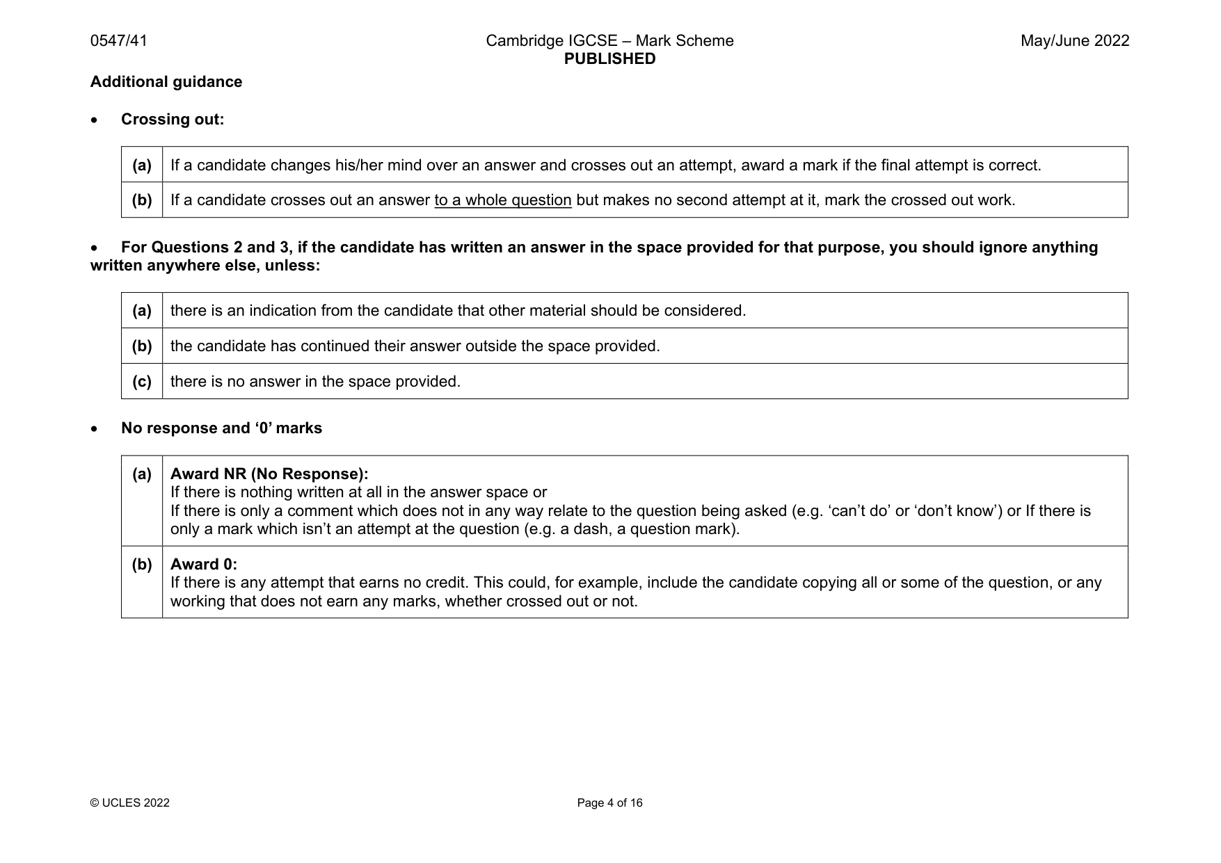 Mark scheme, page 4 of 16