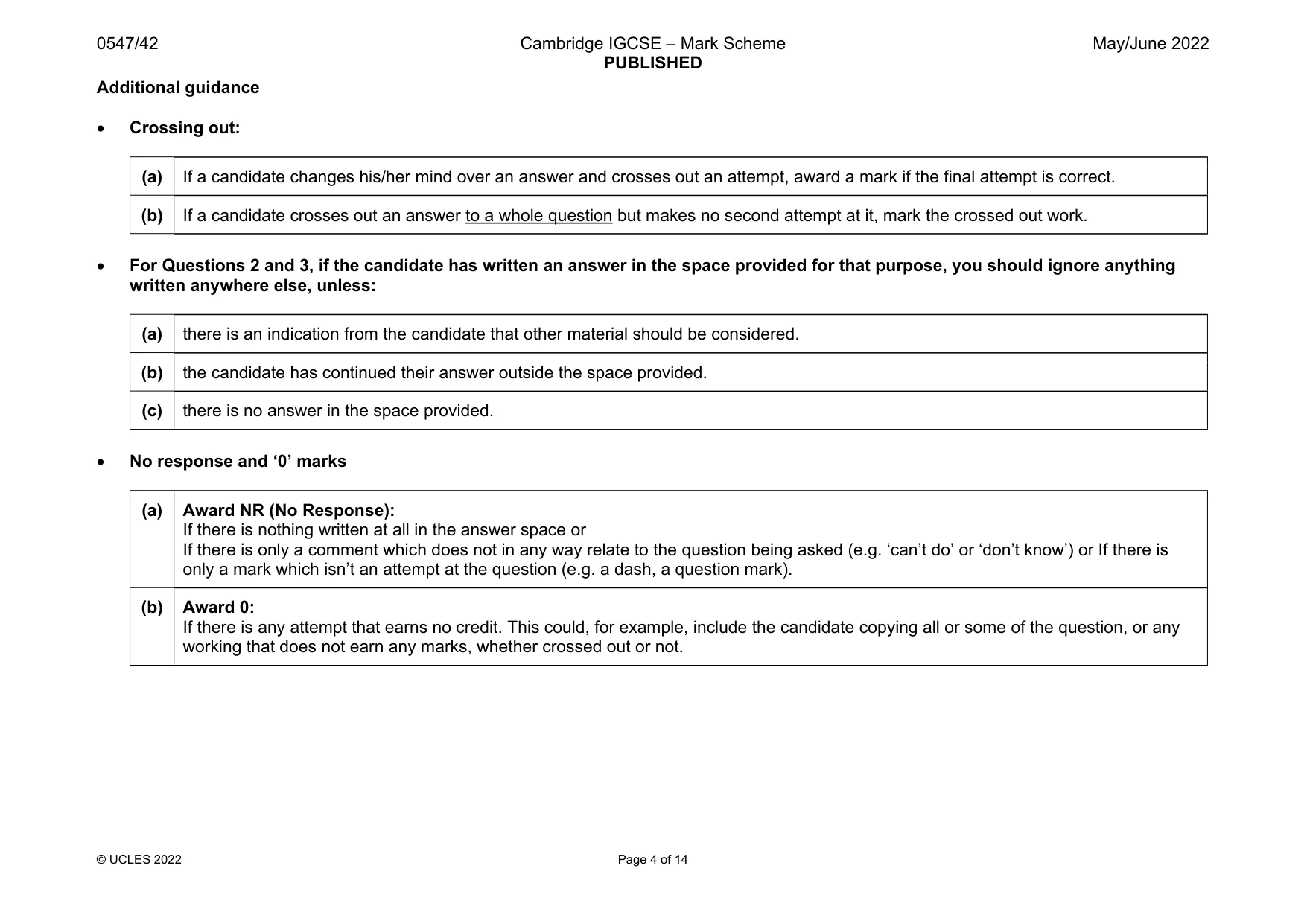 Mark scheme, page 4 of 14