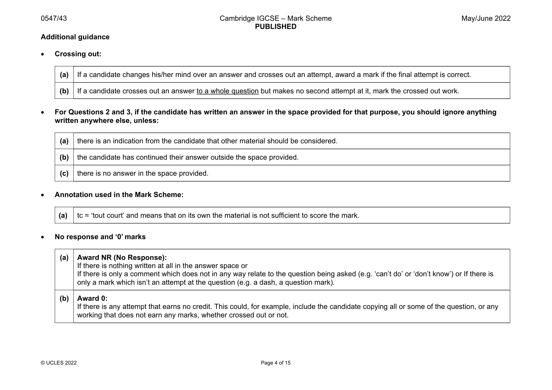Mark scheme, page 4 of 15
