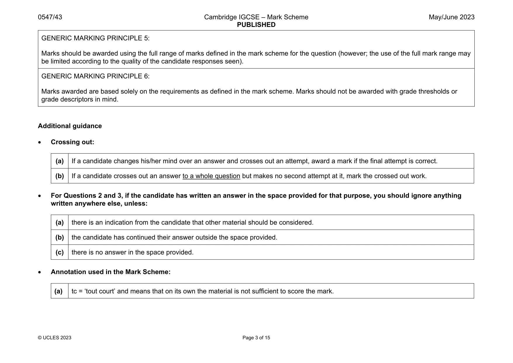 Mark scheme, page 3 of 15
