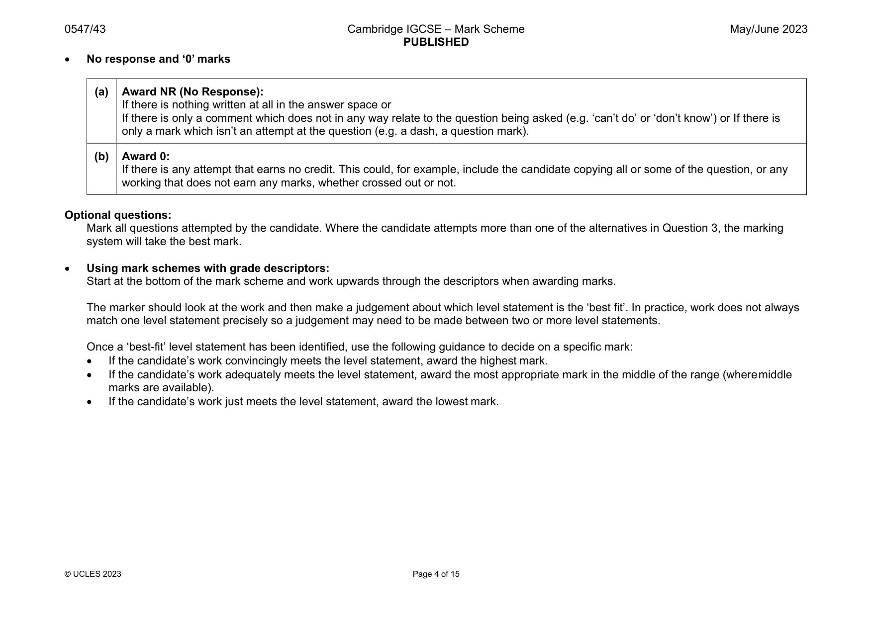 Mark scheme, page 4 of 15