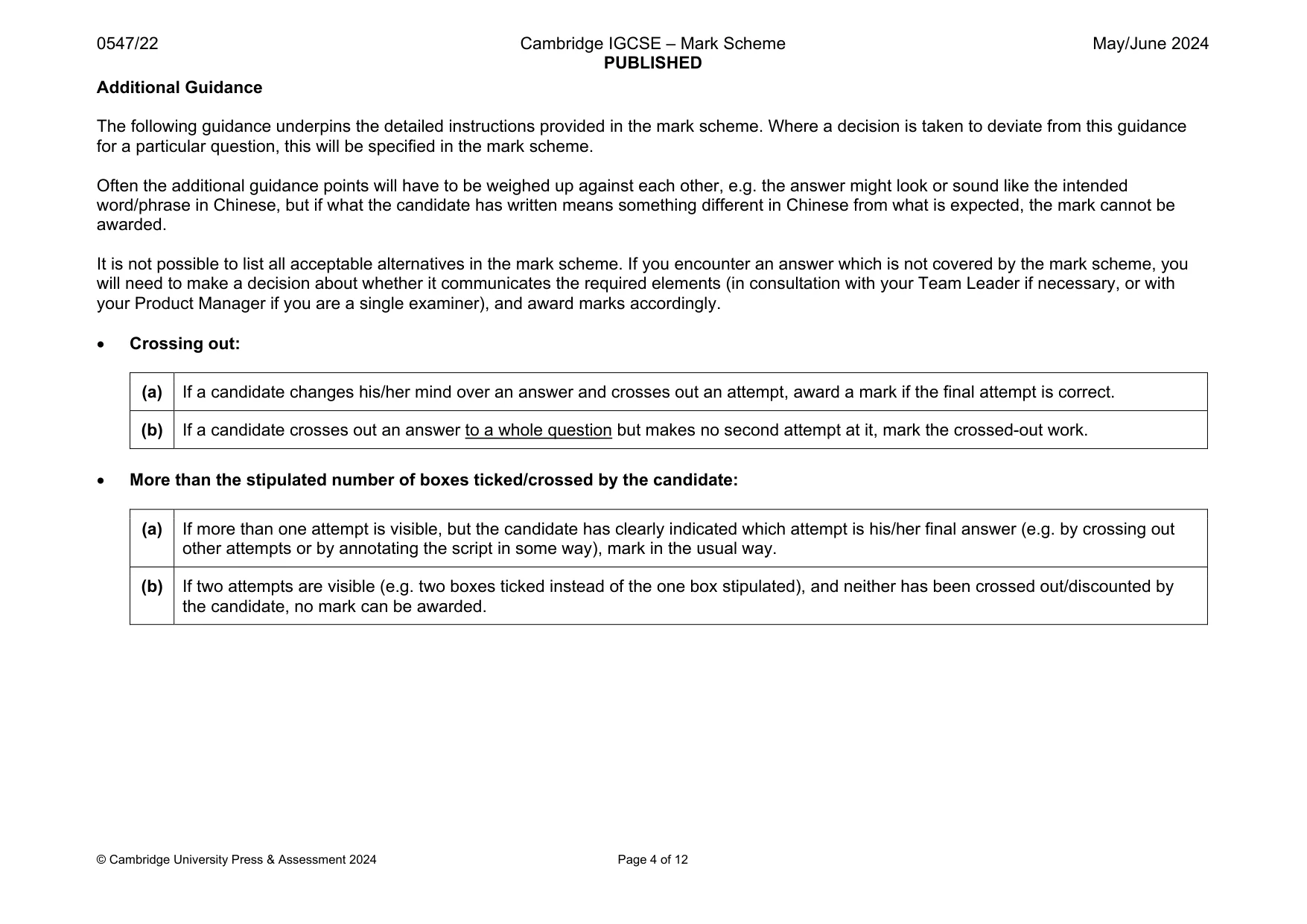 Mark scheme, page 4 of 12