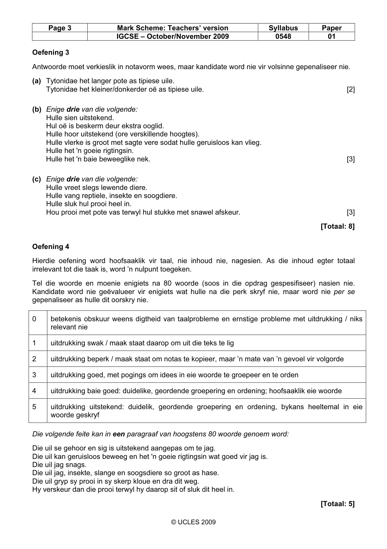 Mark scheme, page 3 of 7