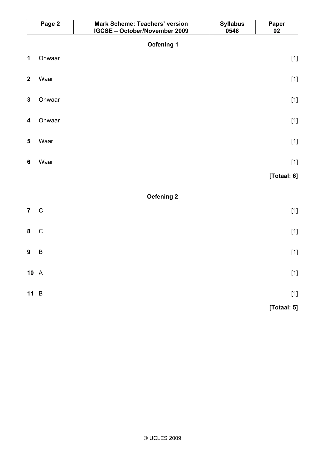Mark scheme, page 2 of 11