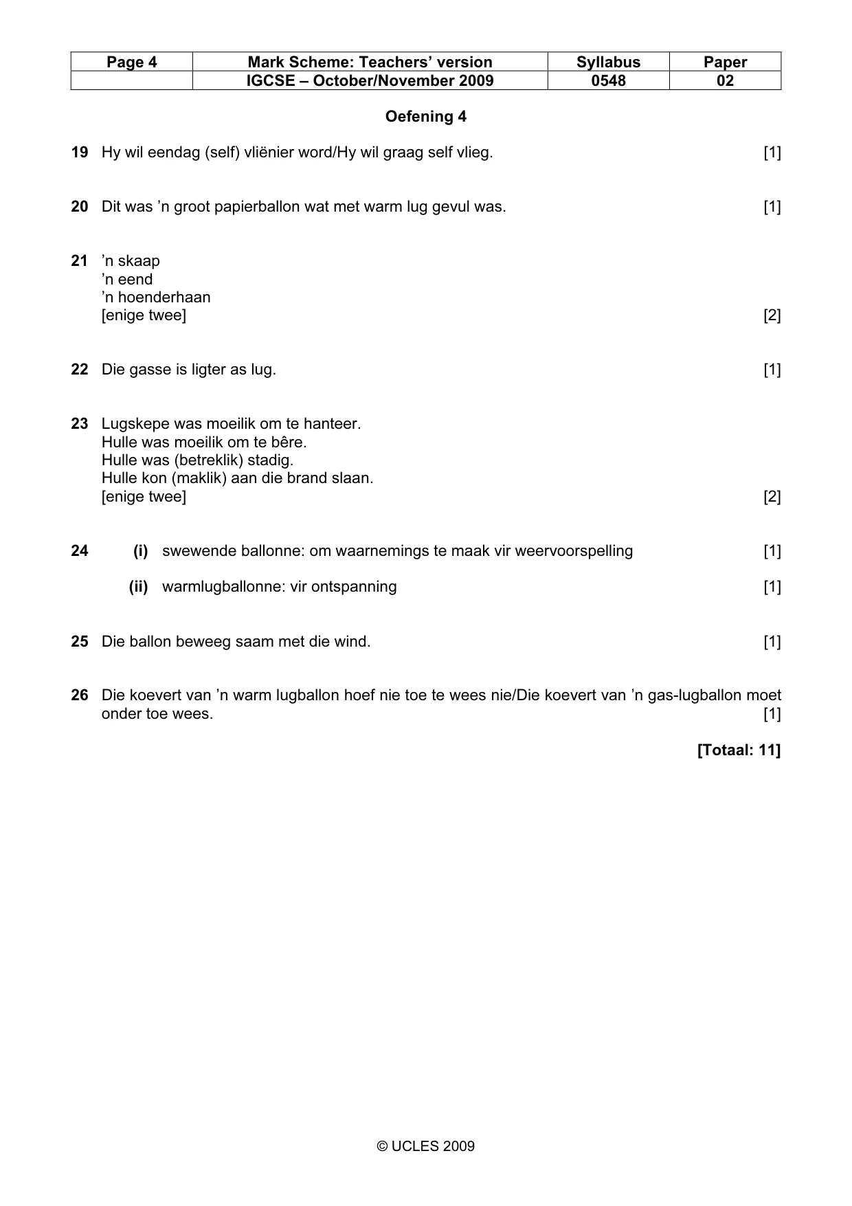 Mark scheme, page 4 of 11