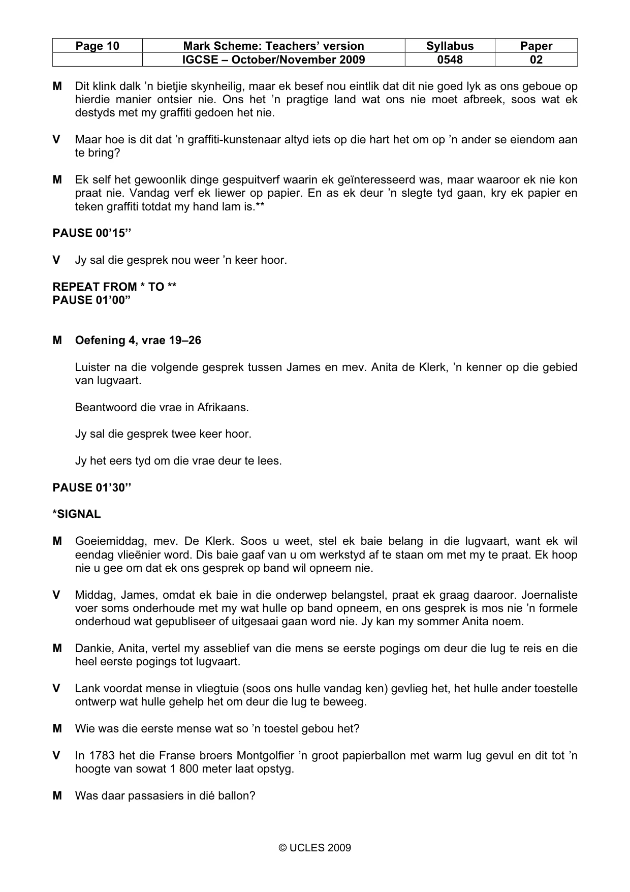Mark scheme, page 10 of 11