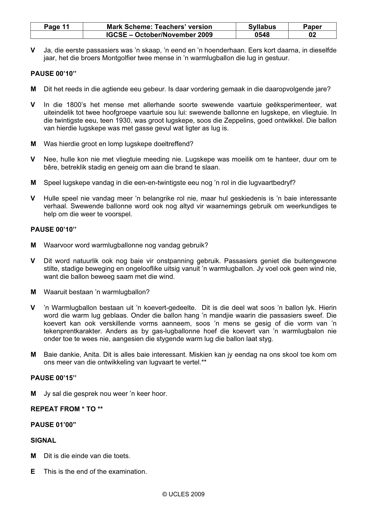 Mark scheme, page 11 of 11