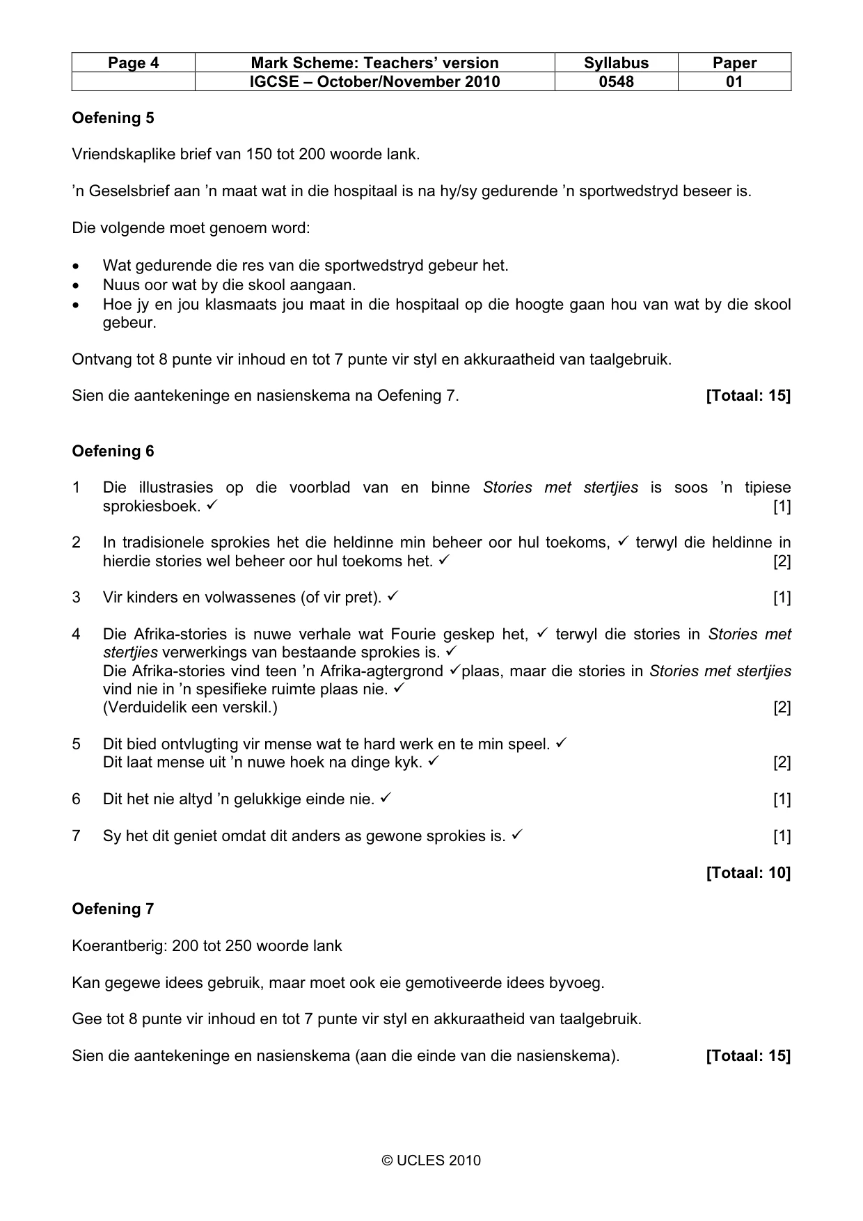 Mark scheme, page 4 of 7