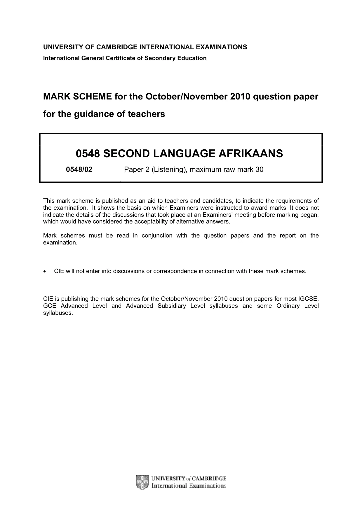 Mark scheme, page 1 of 4