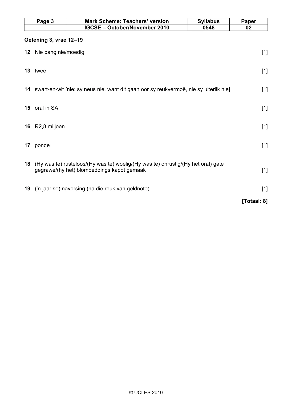 Mark scheme, page 3 of 4