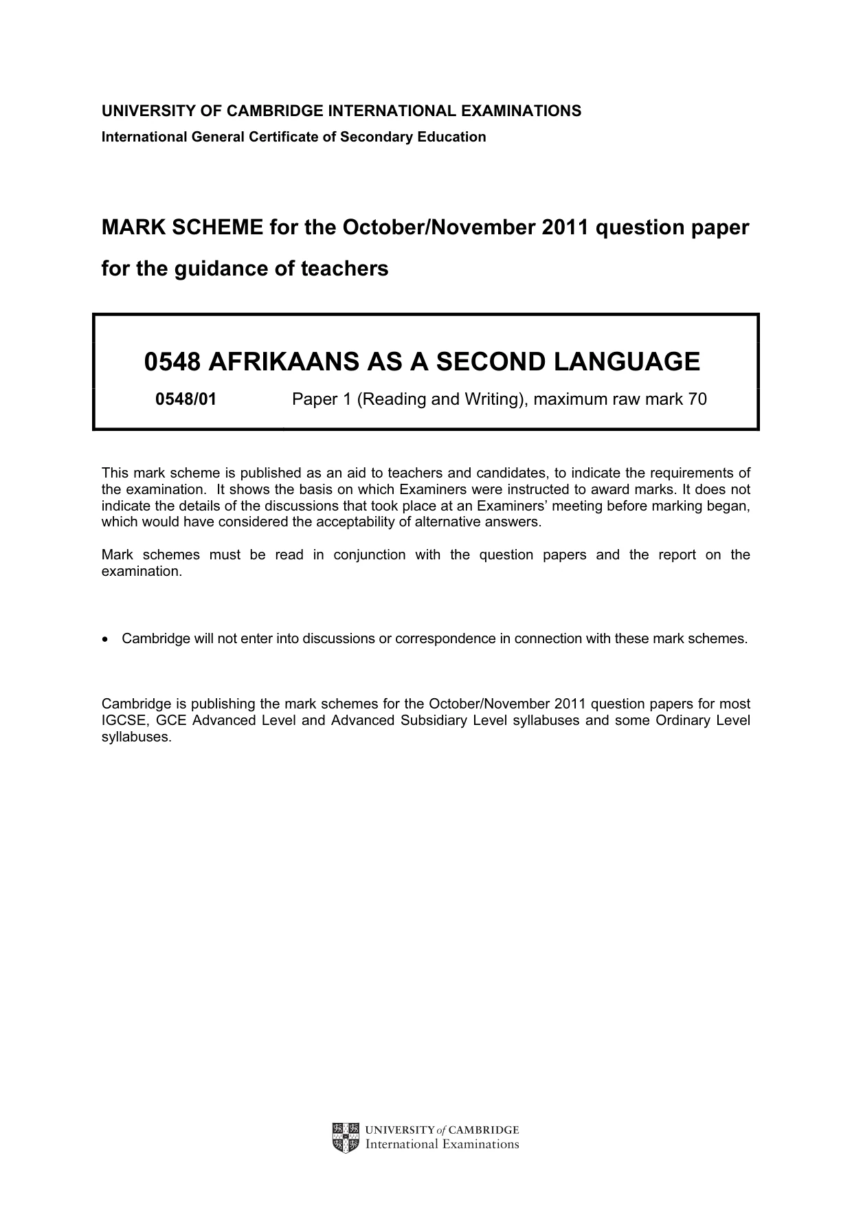 Mark scheme, page 1 of 7