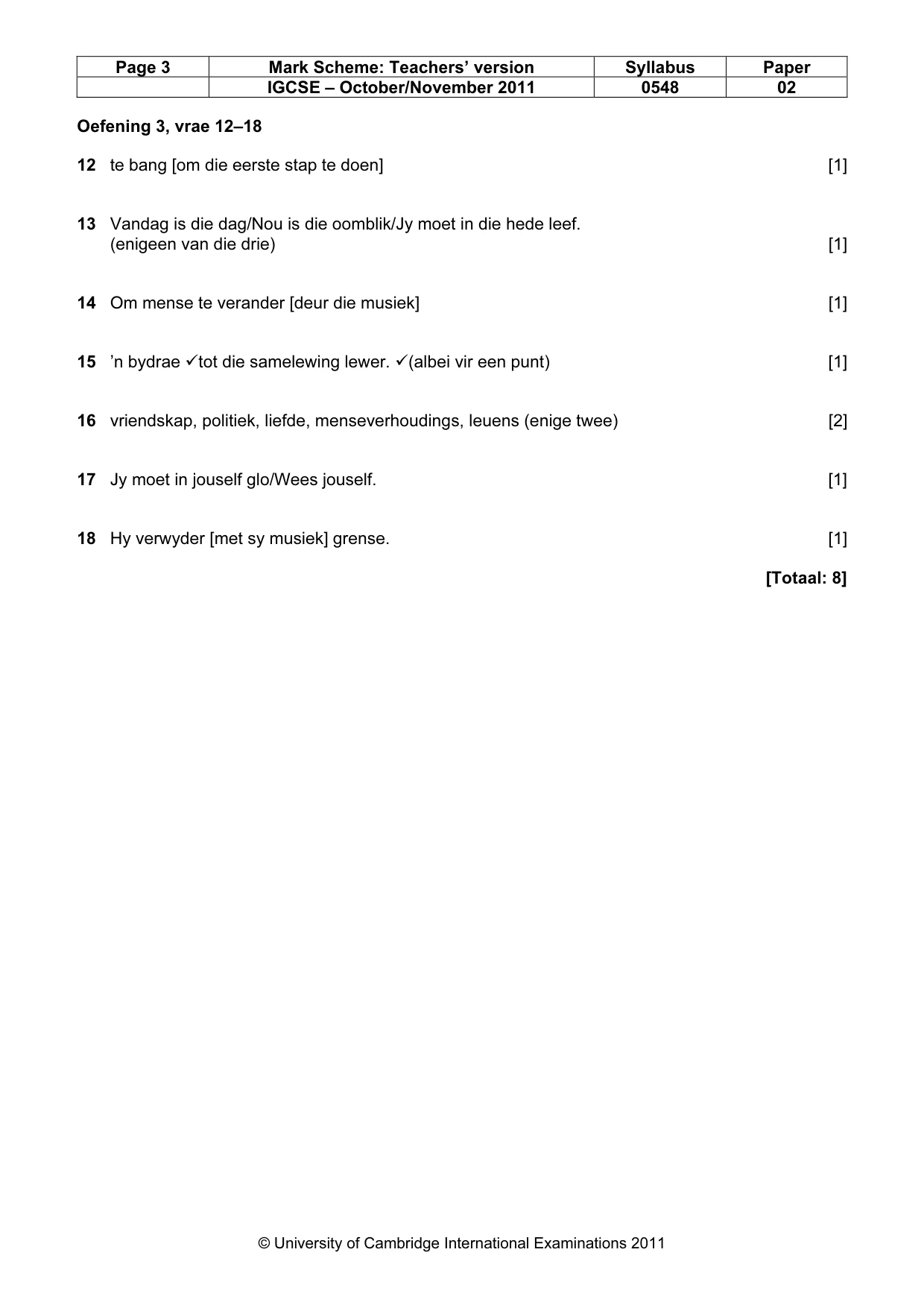 Mark scheme, page 3 of 11