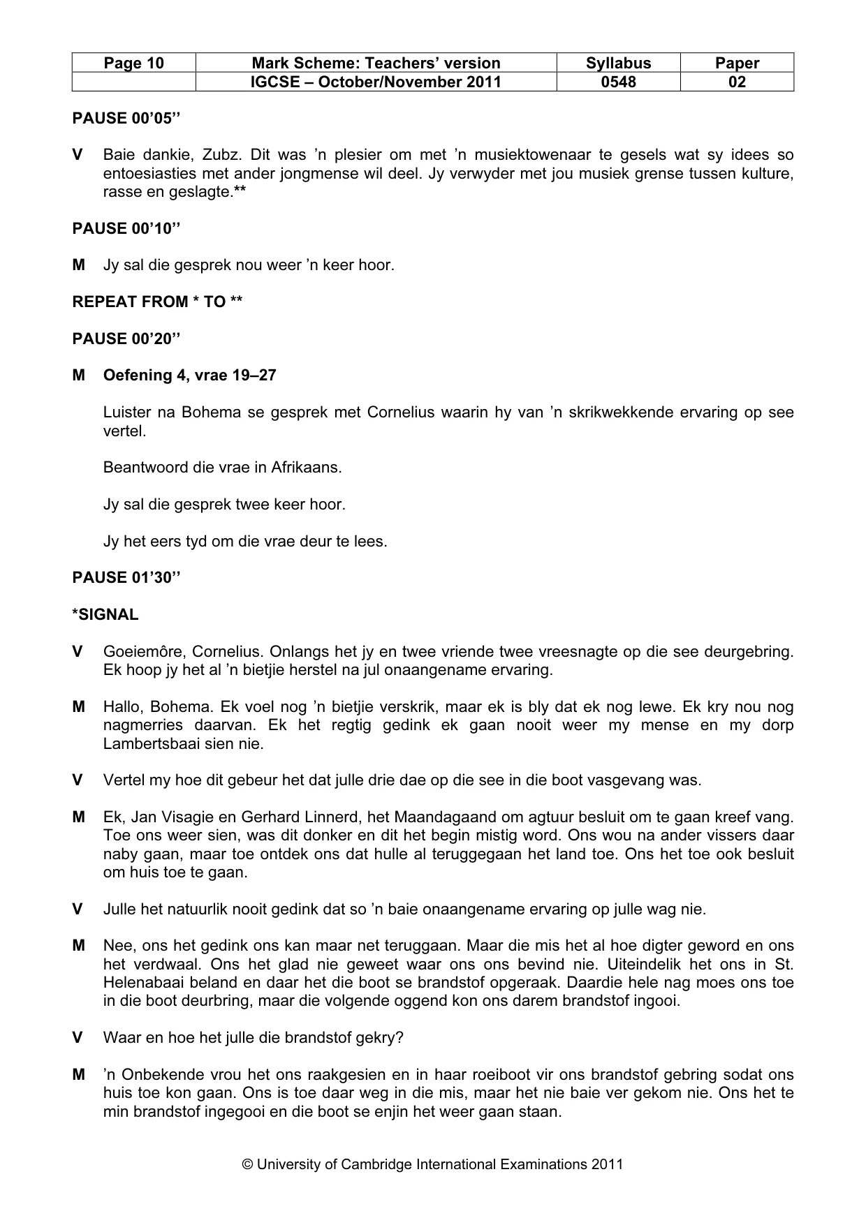 Mark scheme, page 10 of 11