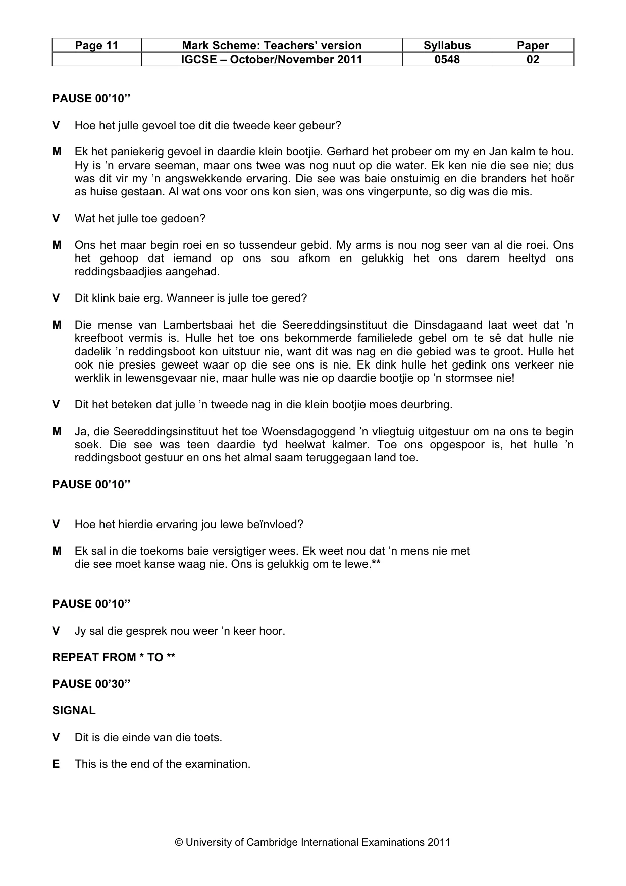 Mark scheme, page 11 of 11