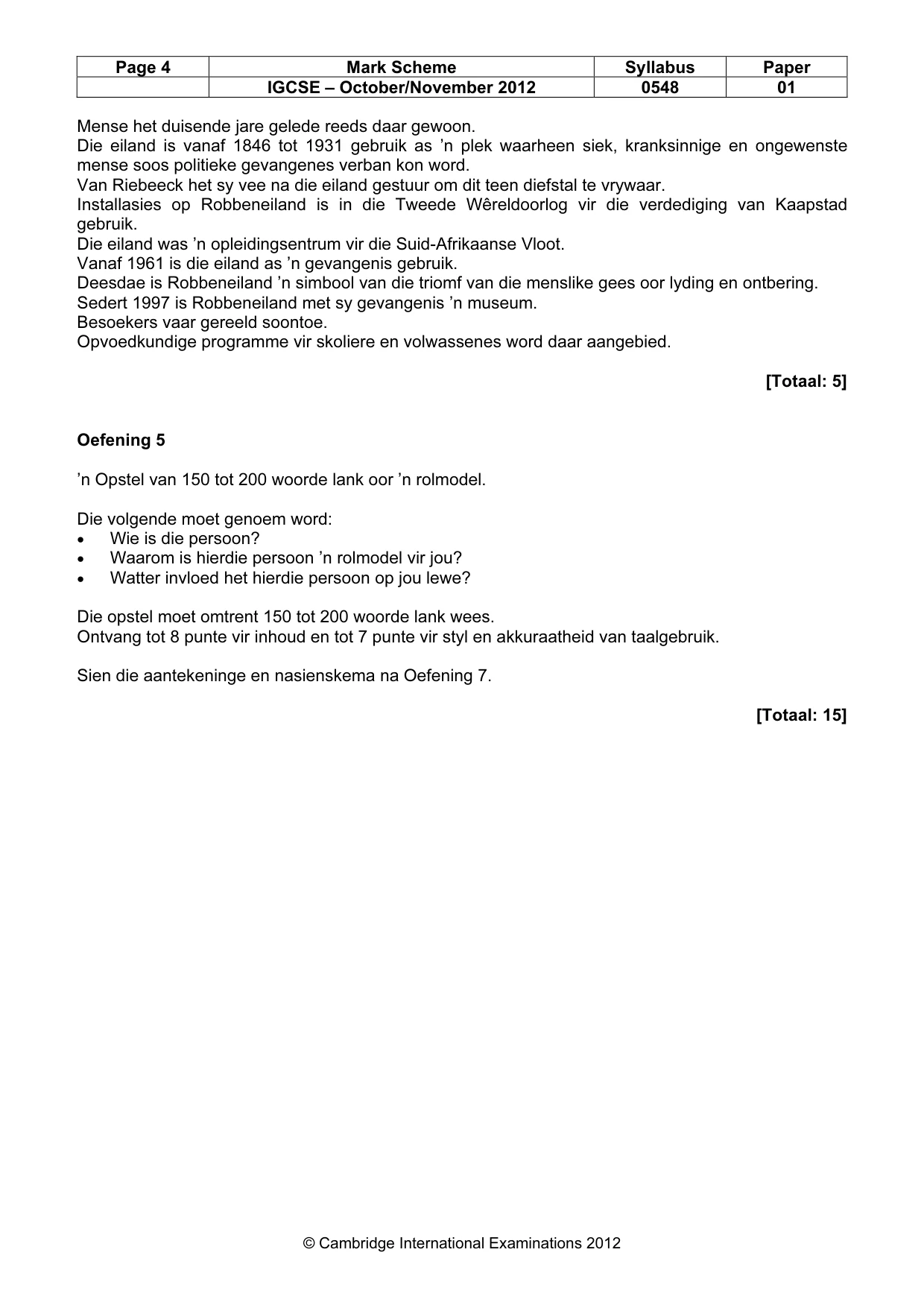 Mark scheme, page 4 of 8