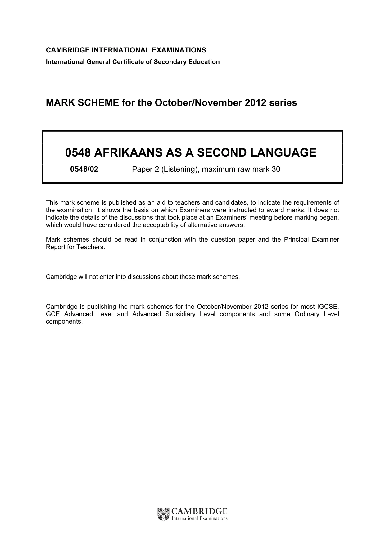 Mark scheme, page 1 of 3