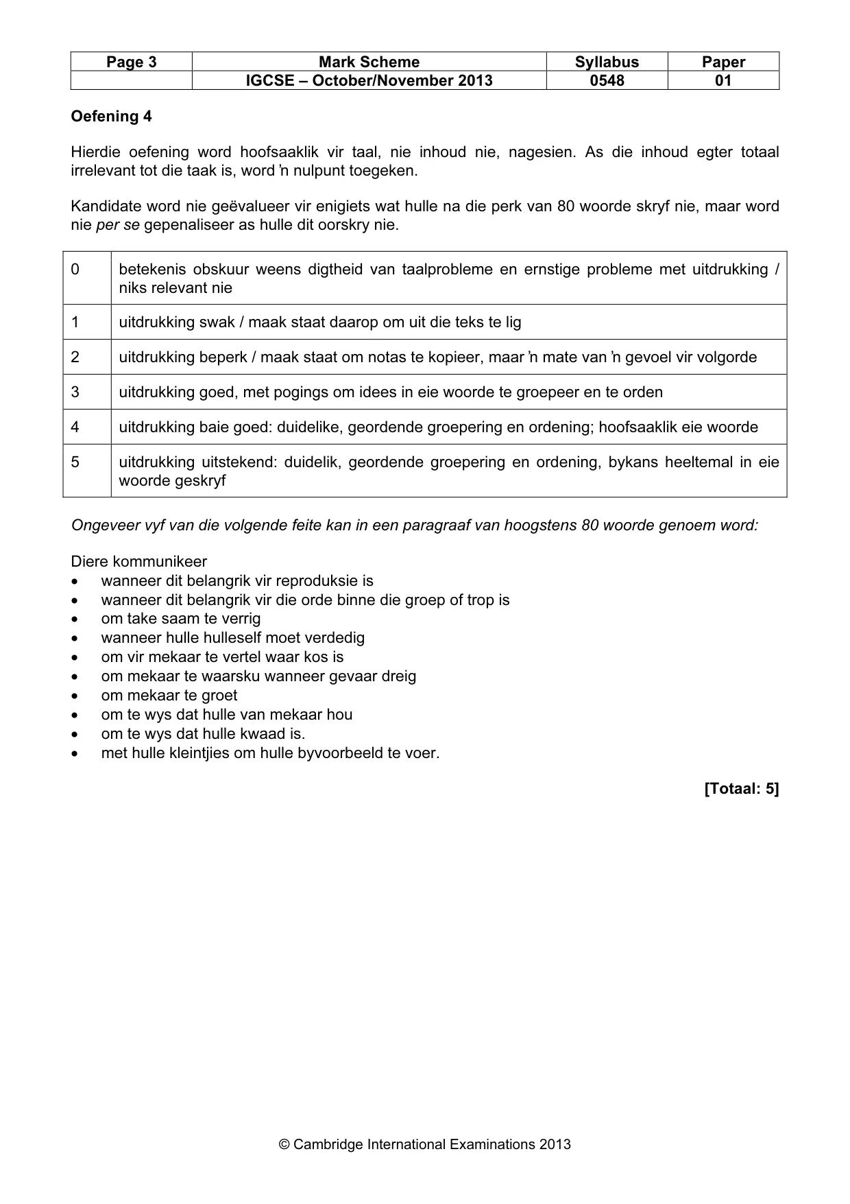 Mark scheme, page 3 of 7