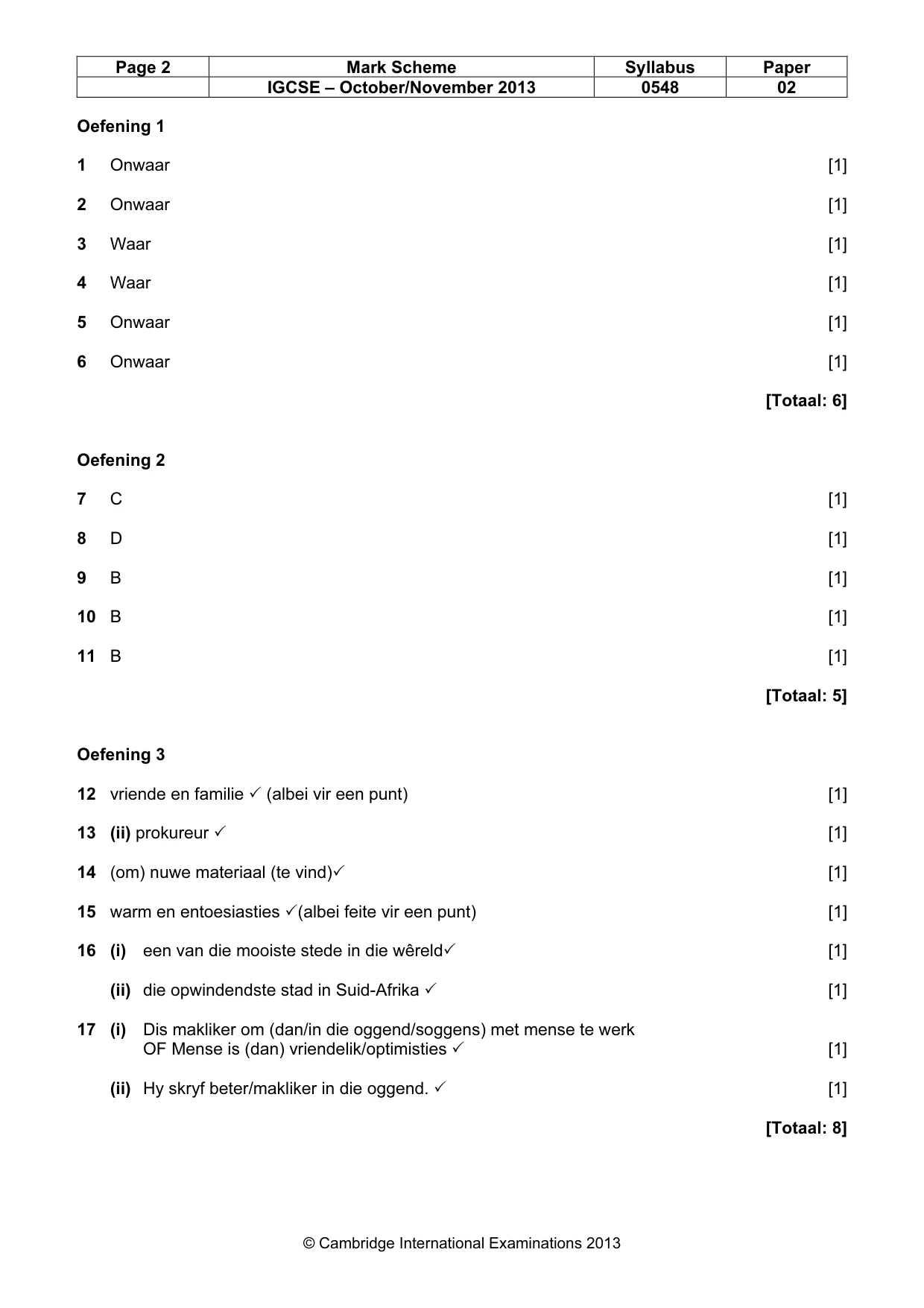 Mark scheme, page 2 of 9