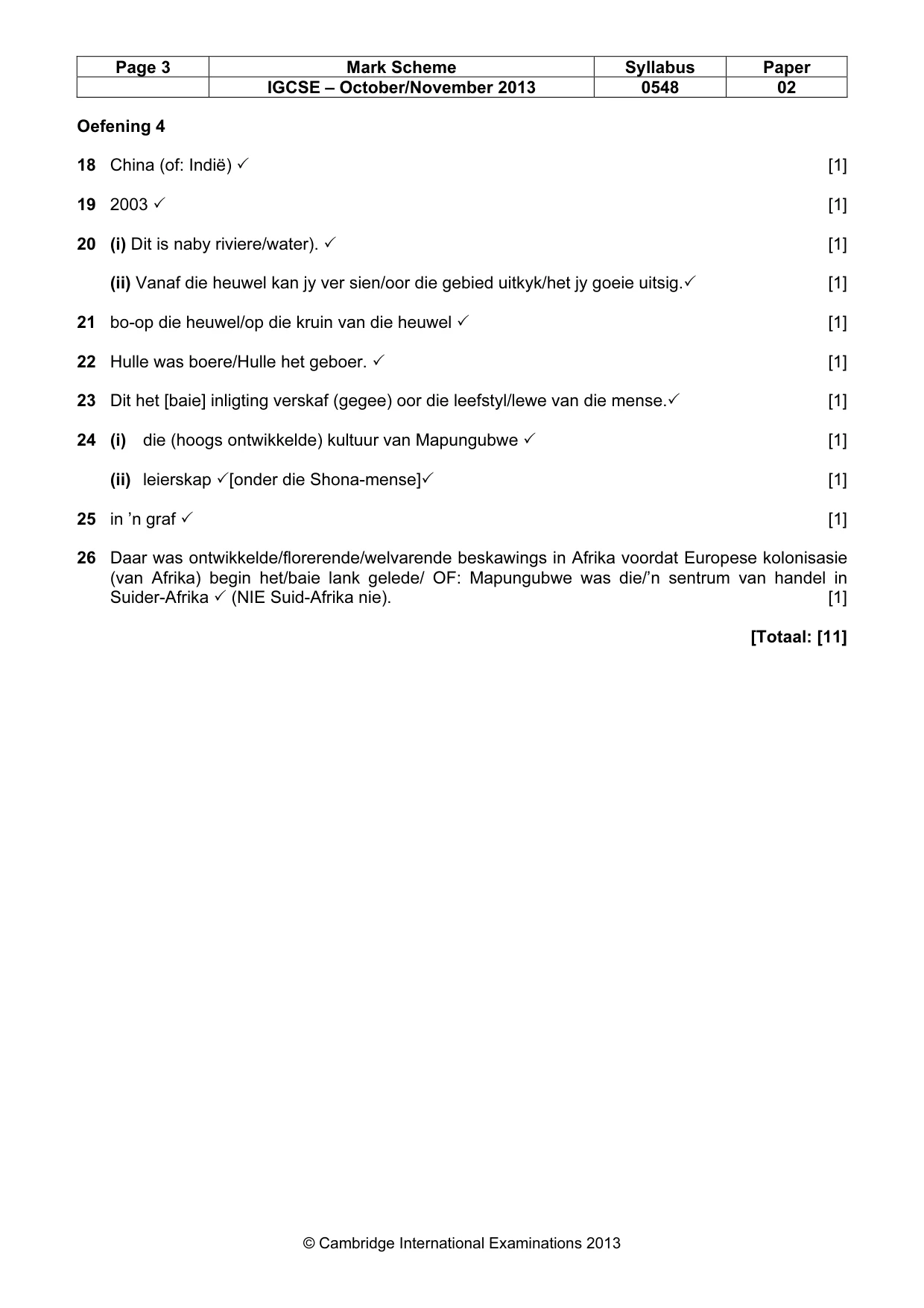 Mark scheme, page 3 of 9