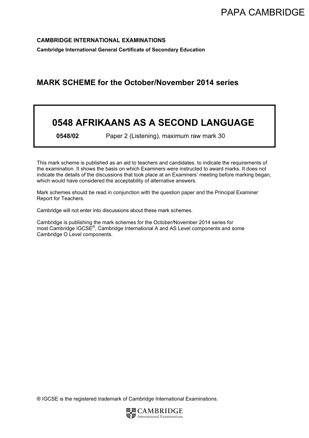 Mark scheme, page 1 of 11