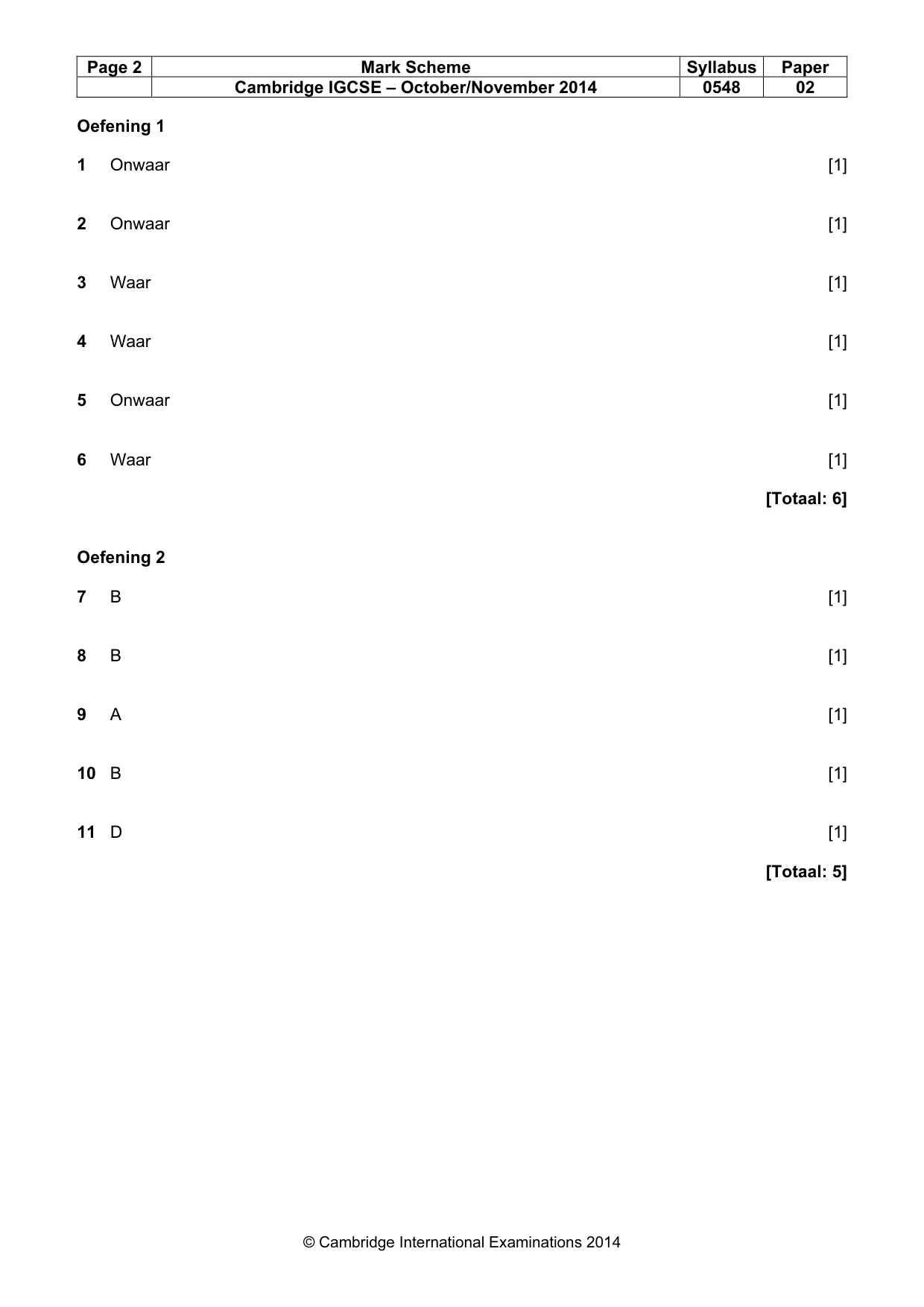 Mark scheme, page 2 of 11