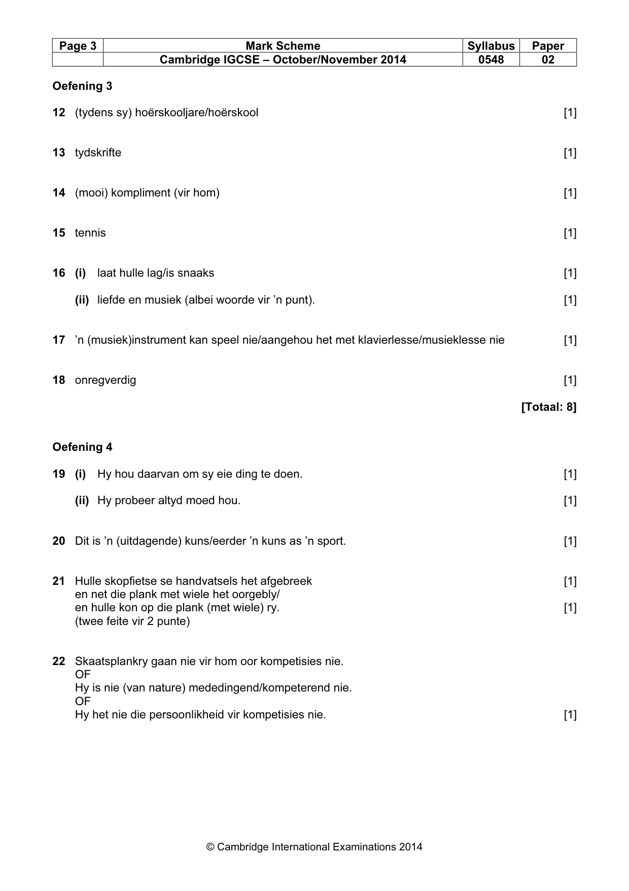 Mark scheme, page 3 of 11