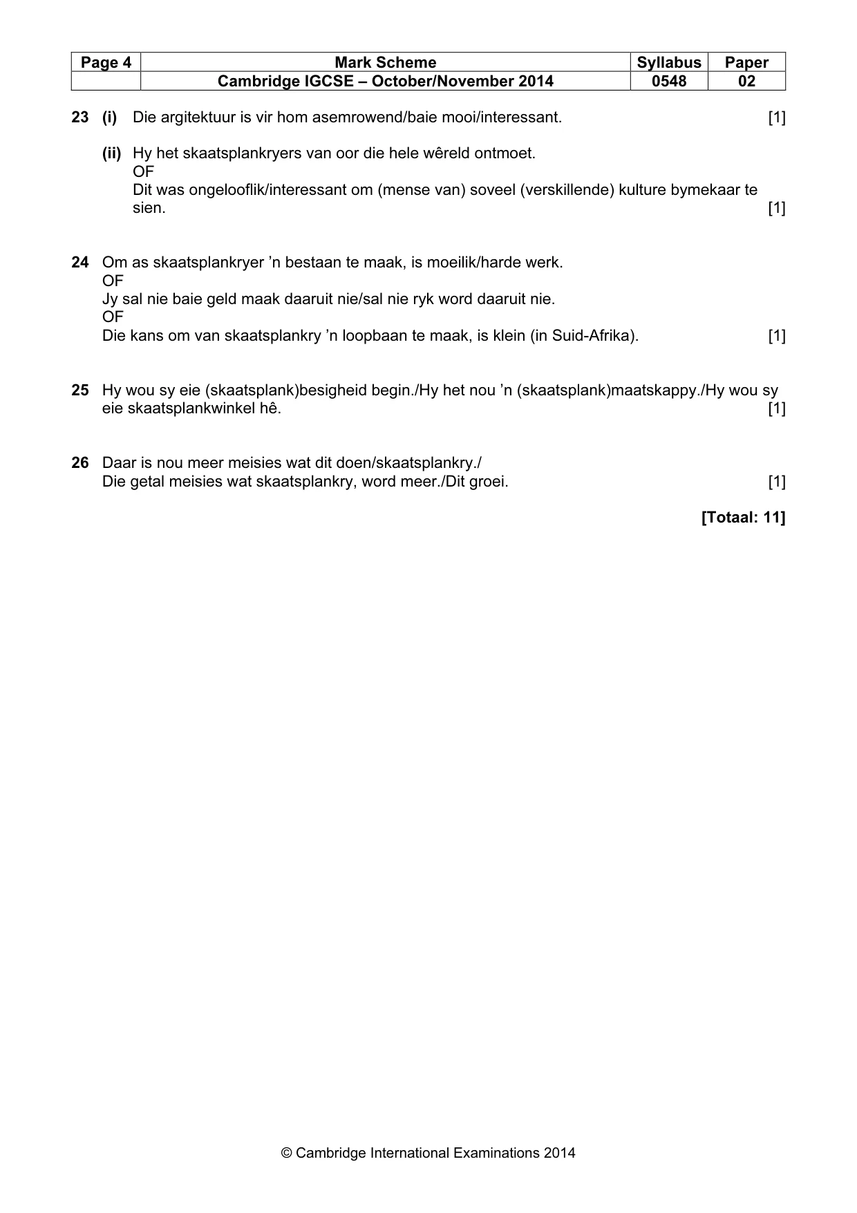 Mark scheme, page 4 of 11