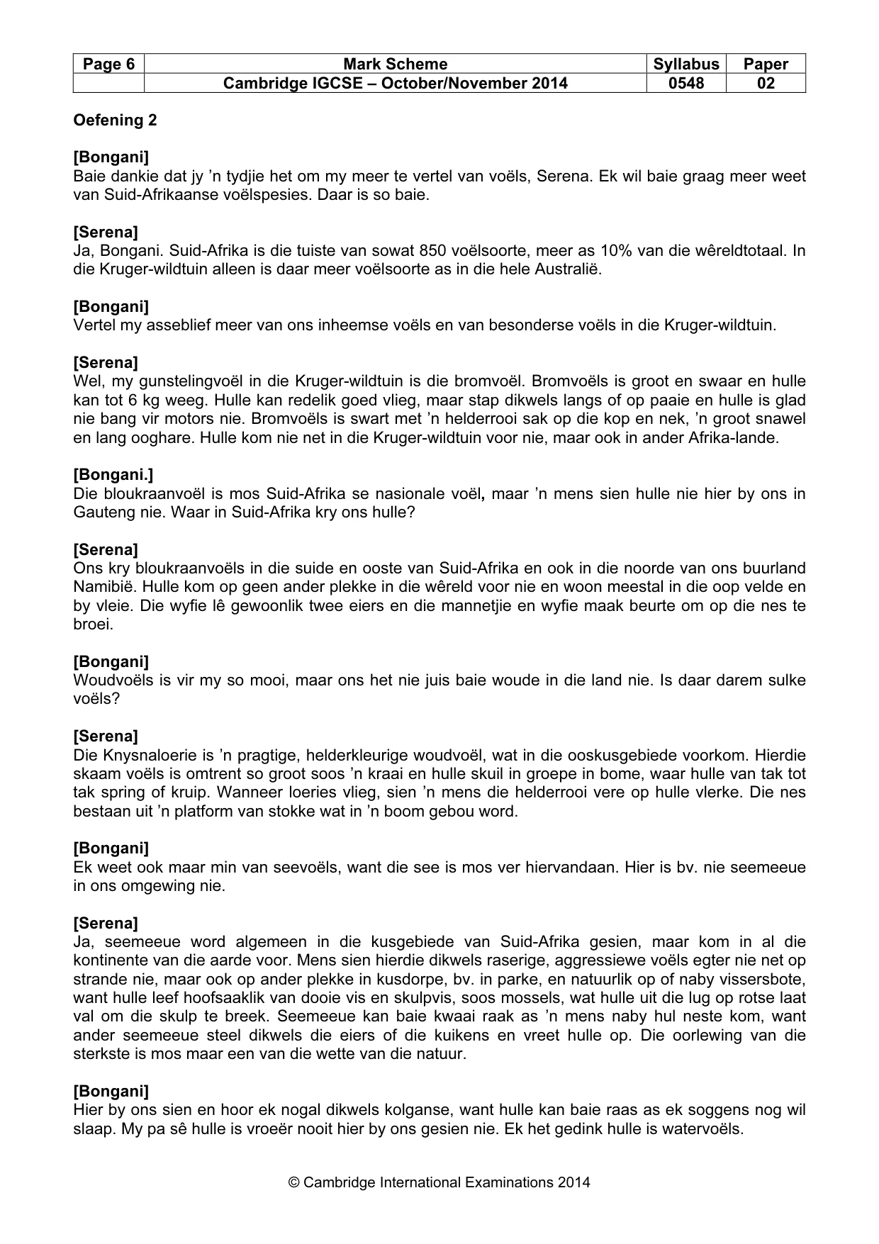 Mark scheme, page 6 of 11
