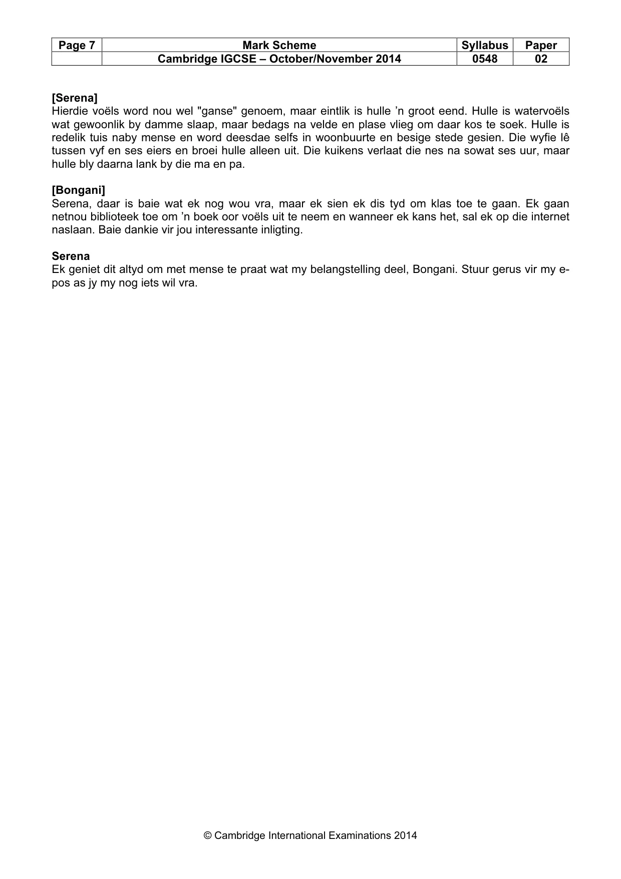 Mark scheme, page 7 of 11