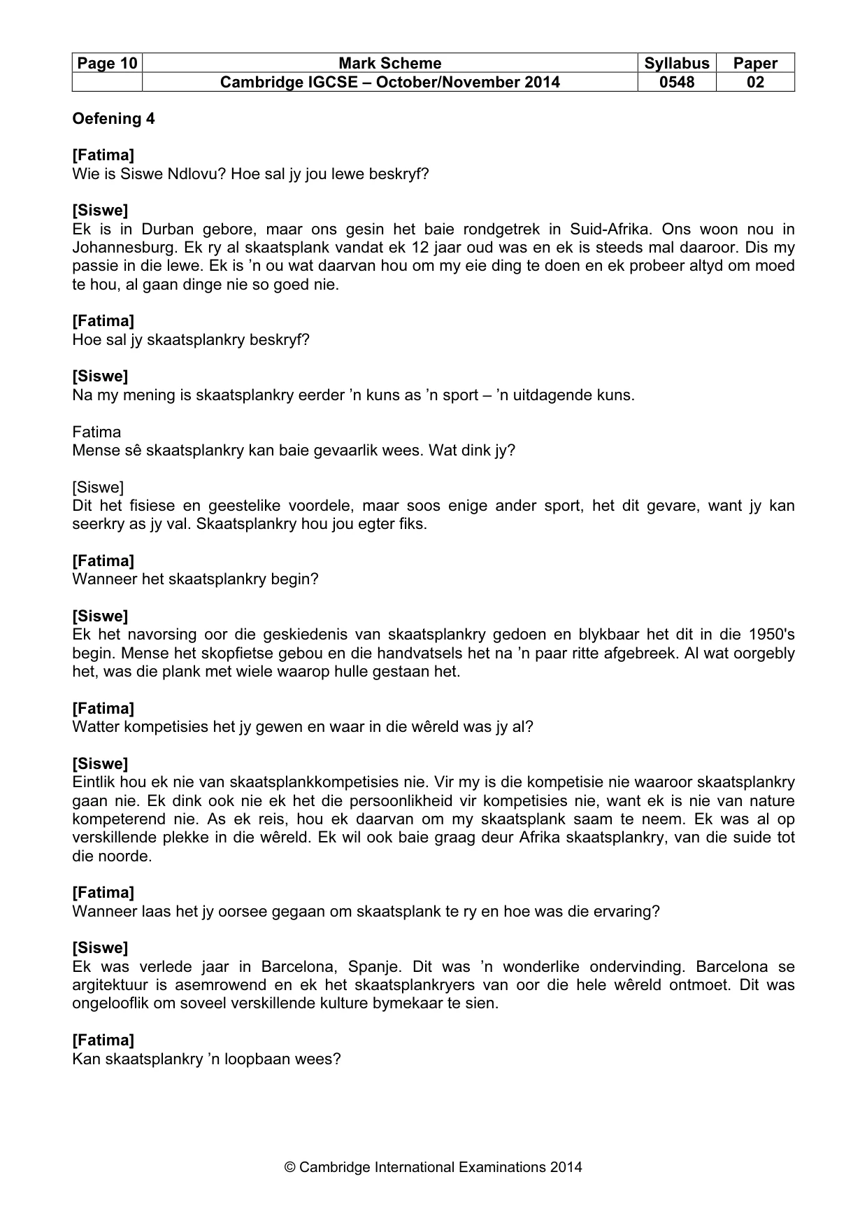 Mark scheme, page 10 of 11