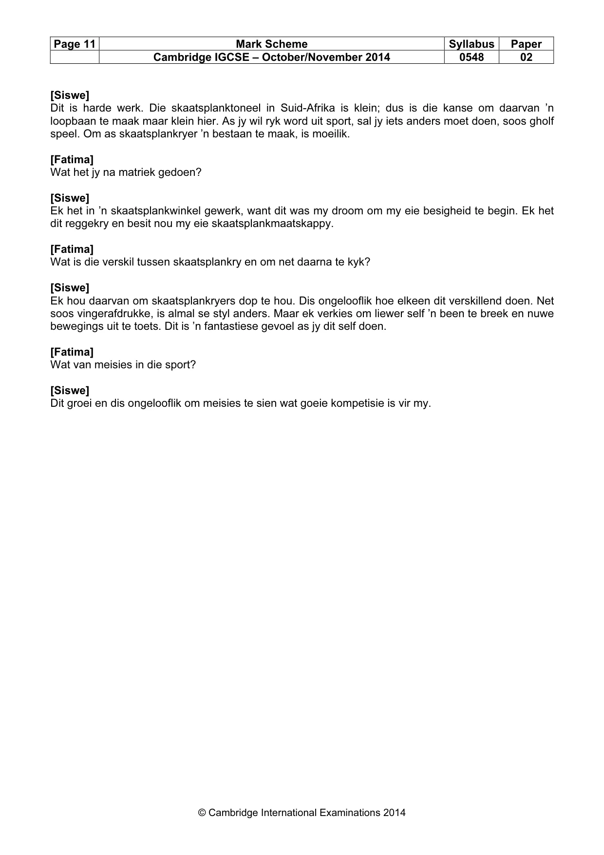 Mark scheme, page 11 of 11