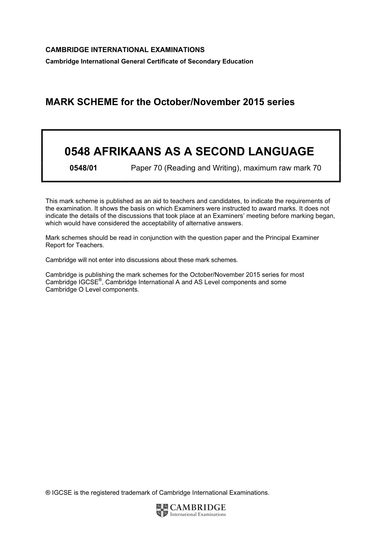 Mark scheme, page 1 of 7