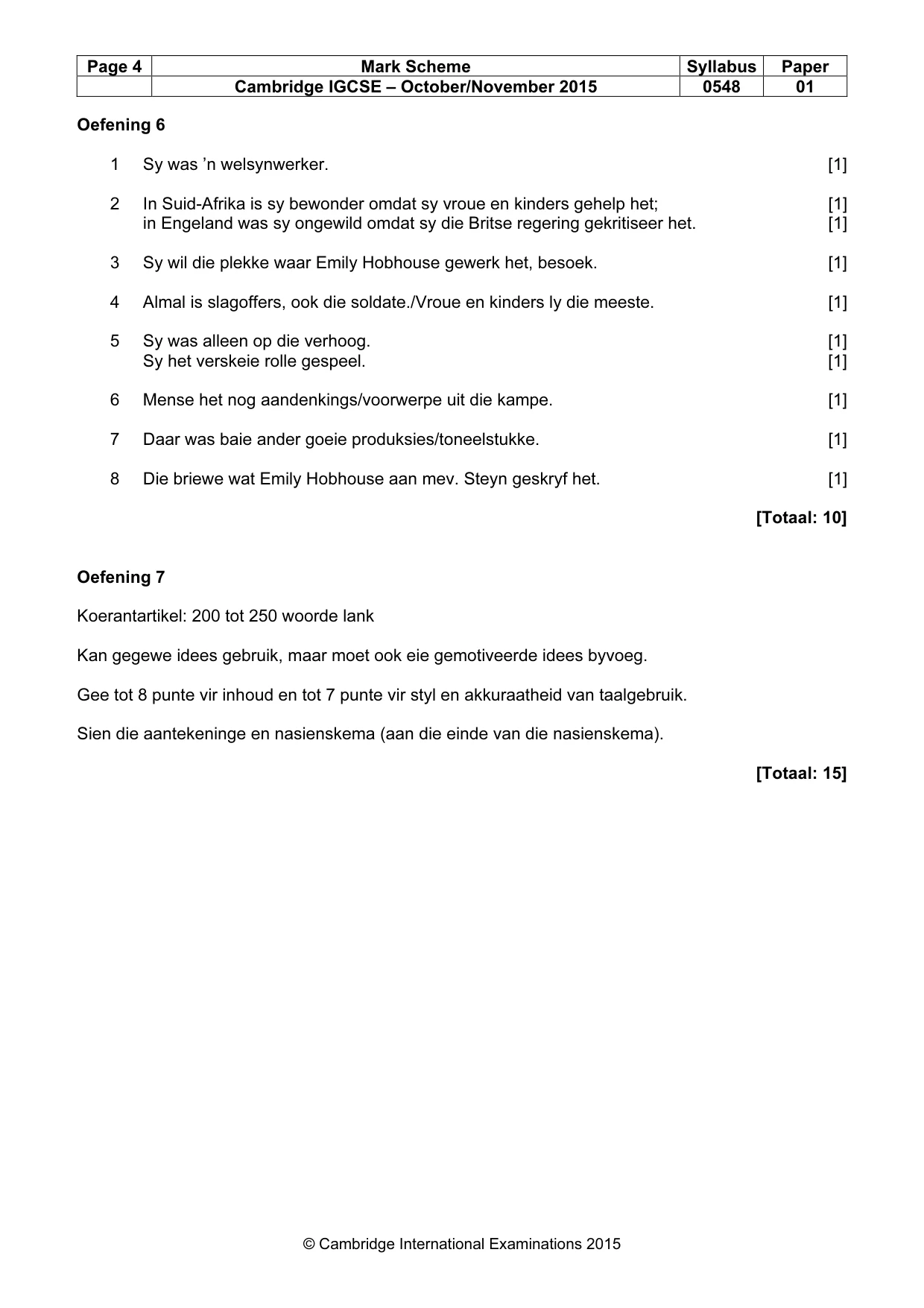 Mark scheme, page 4 of 7