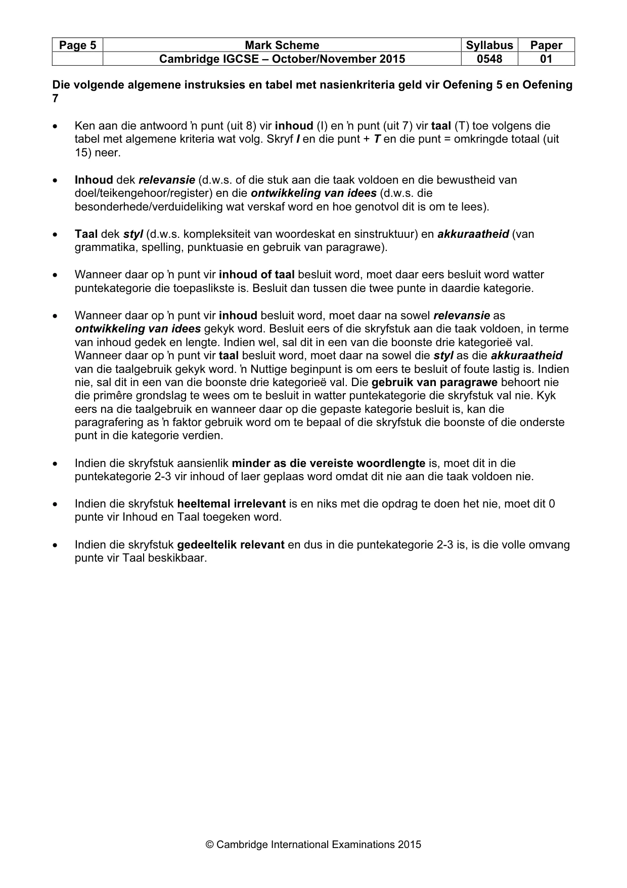 Mark scheme, page 5 of 7