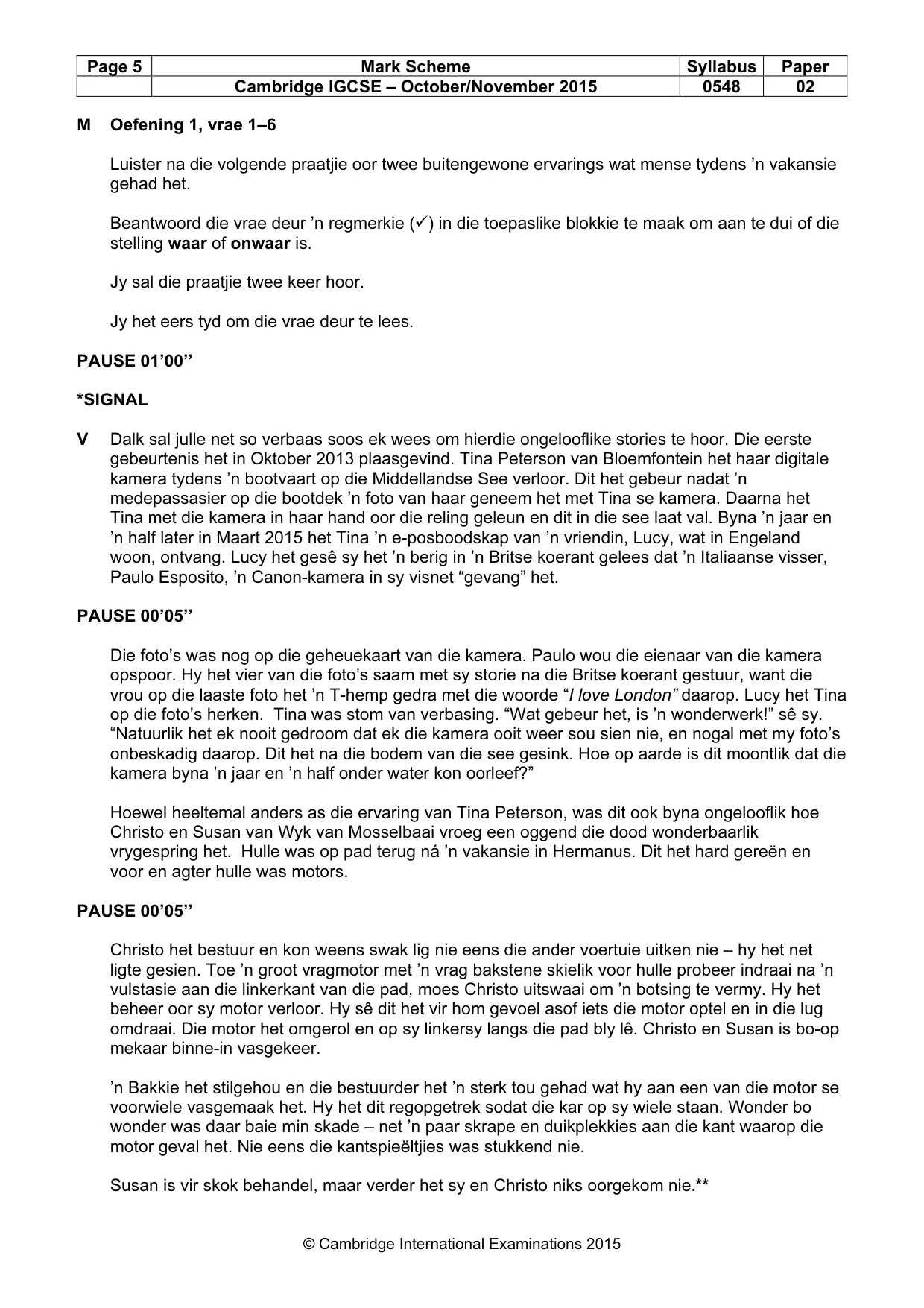 Mark scheme, page 5 of 12