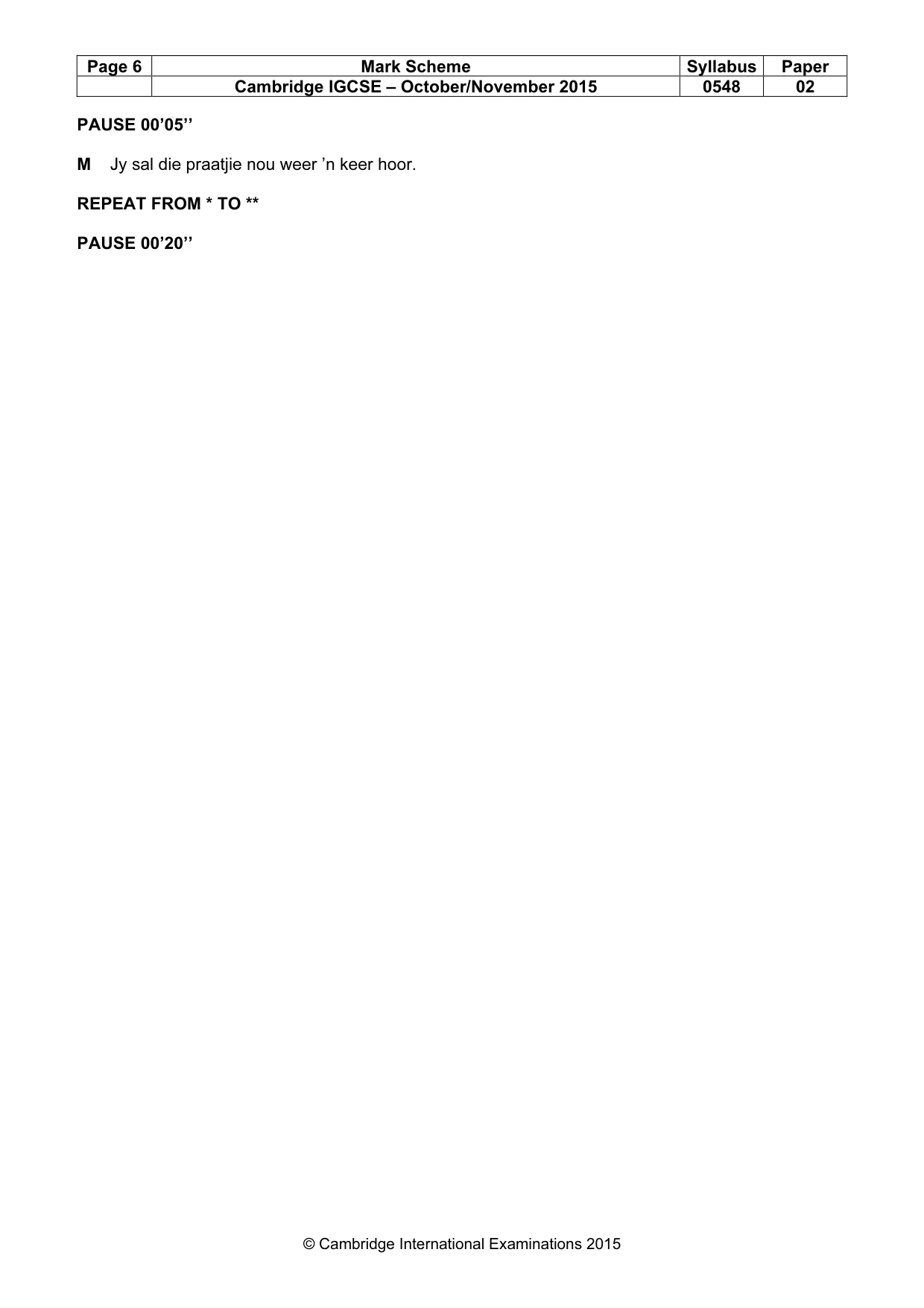 Mark scheme, page 6 of 12