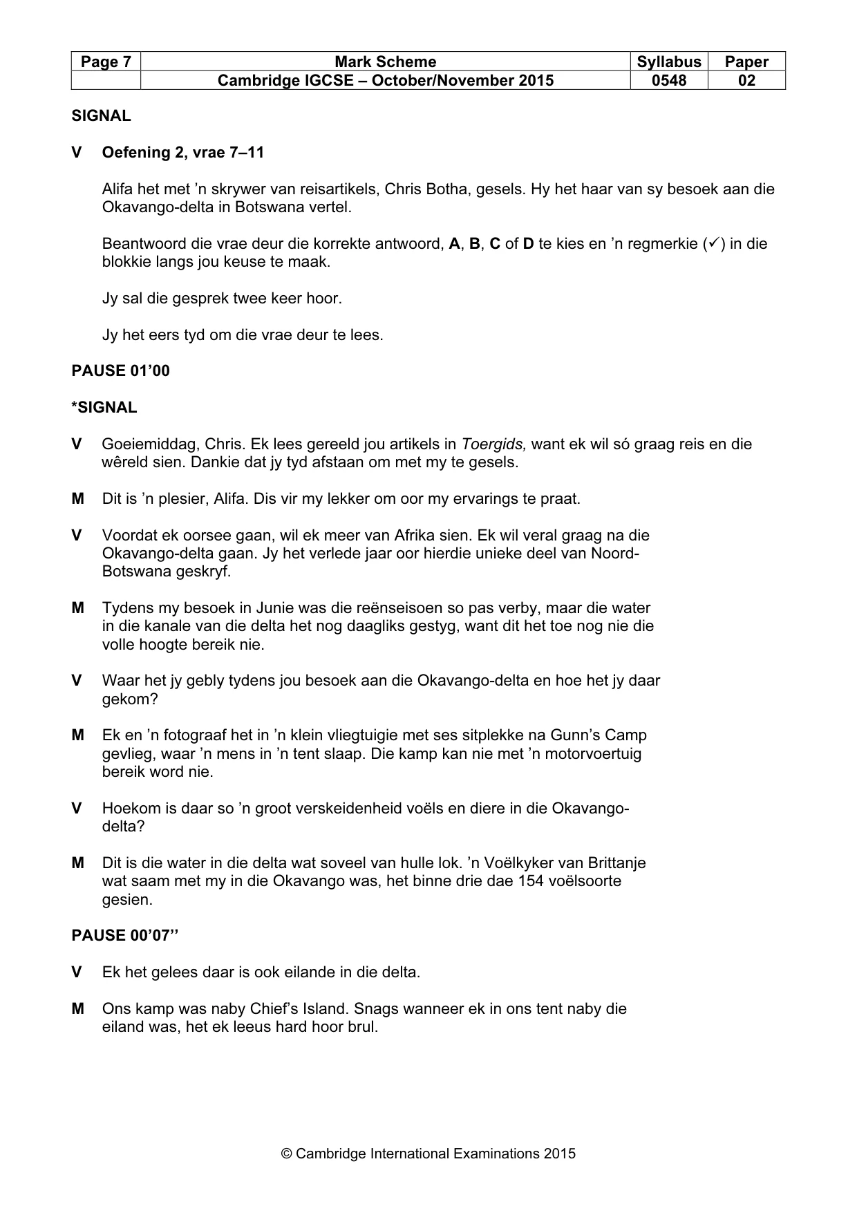 Mark scheme, page 7 of 12