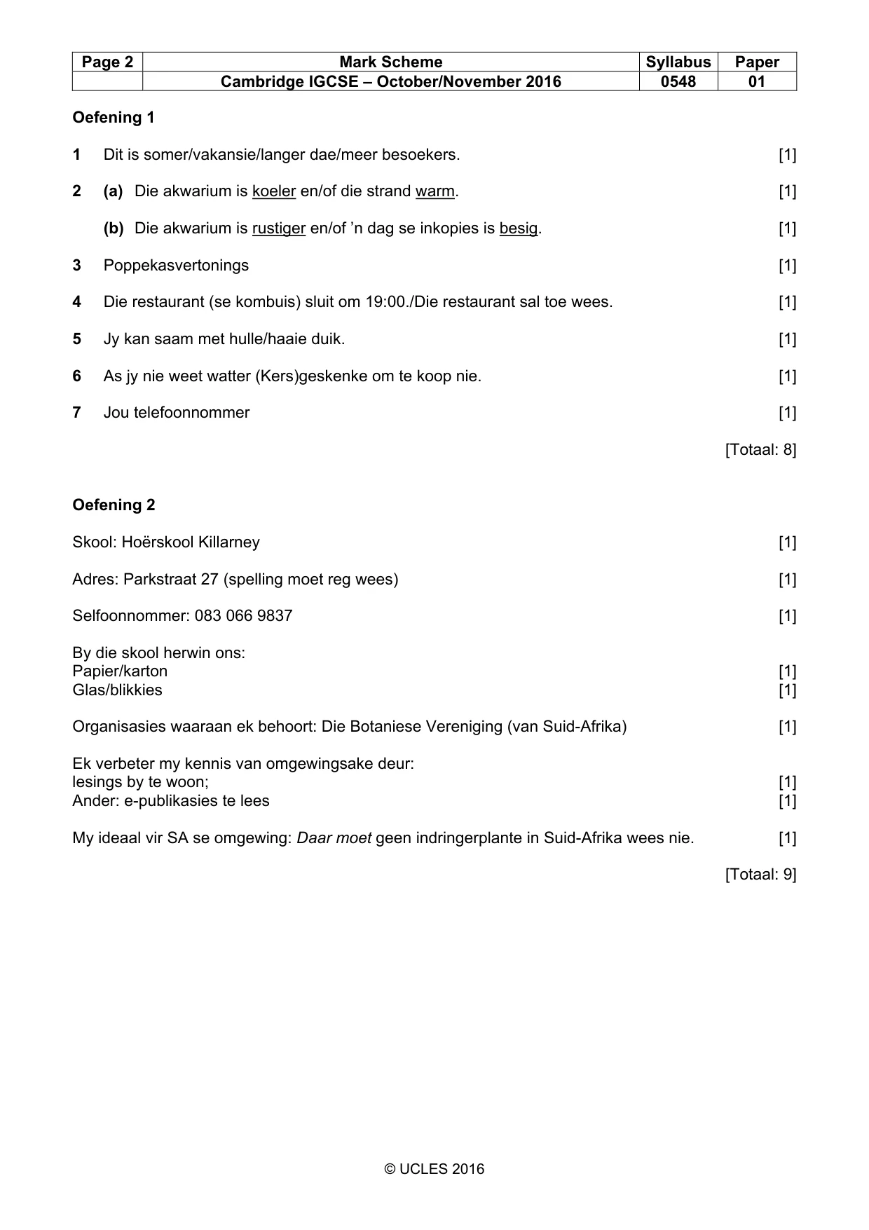 Mark scheme, page 2 of 8