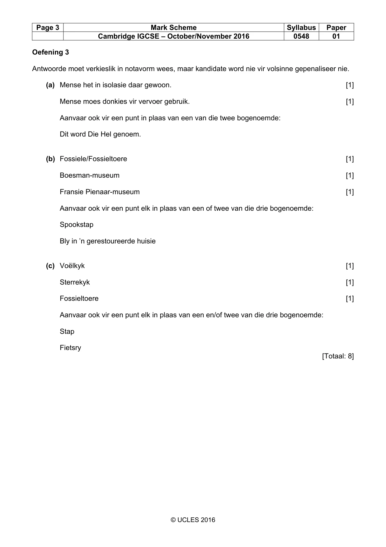 Mark scheme, page 3 of 8