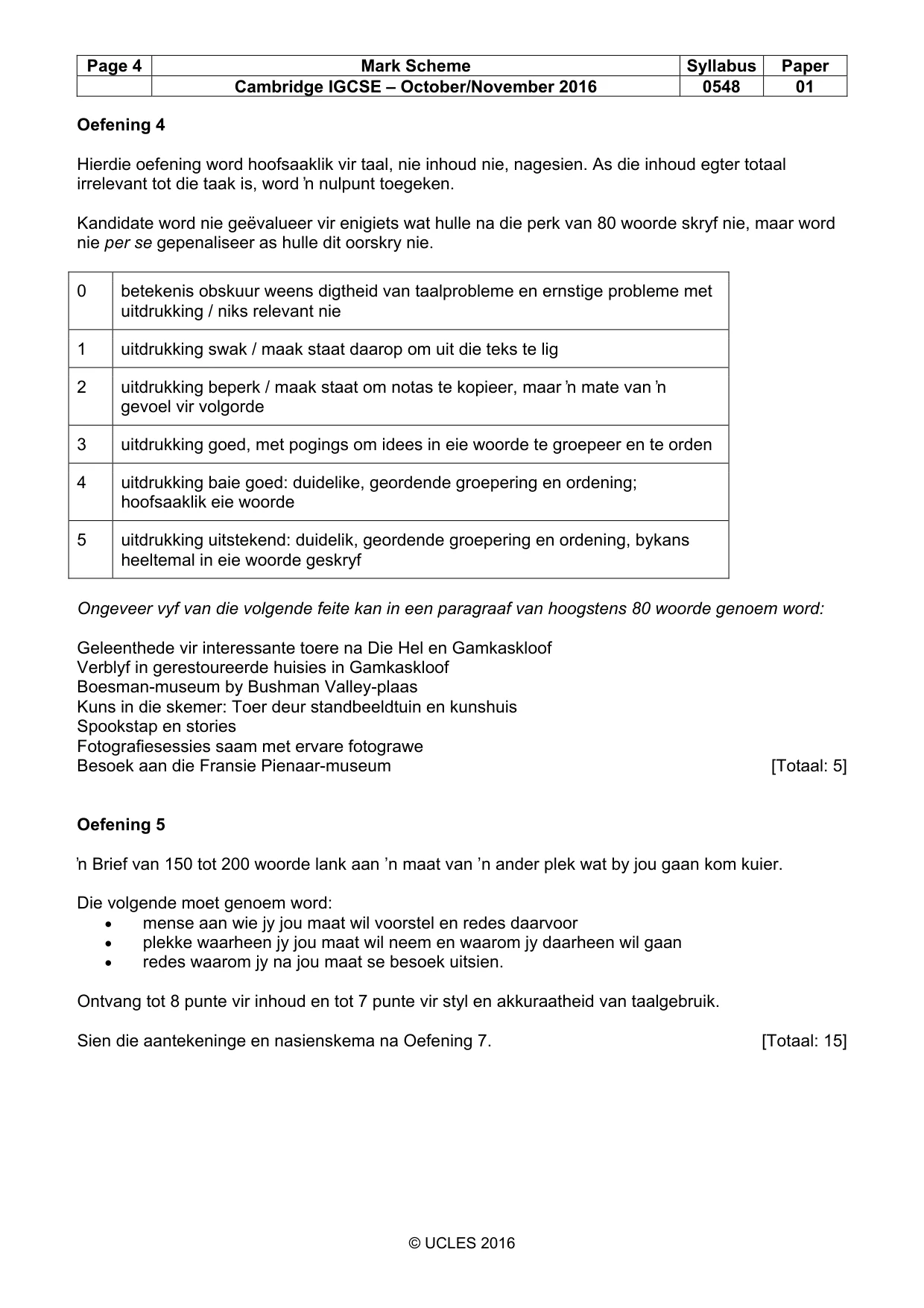 Mark scheme, page 4 of 8