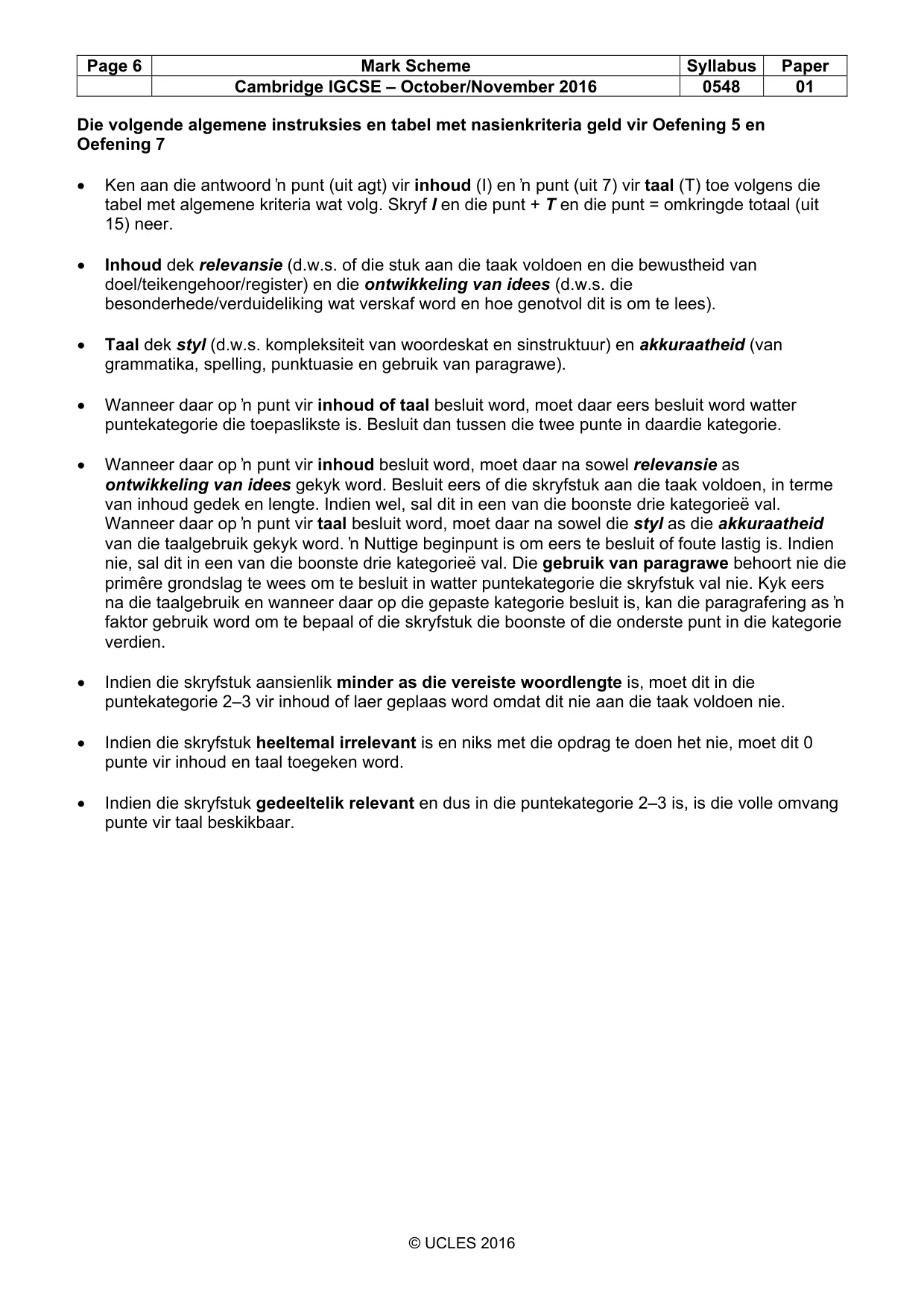 Mark scheme, page 6 of 8