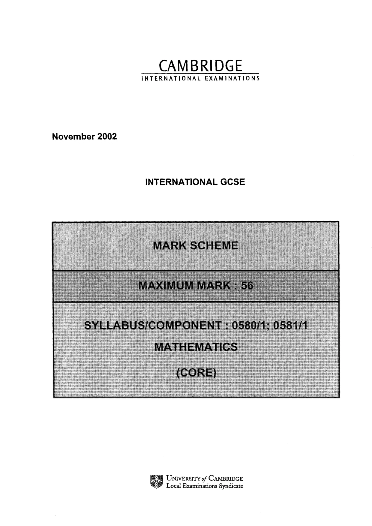Mark scheme, page 3 of 5