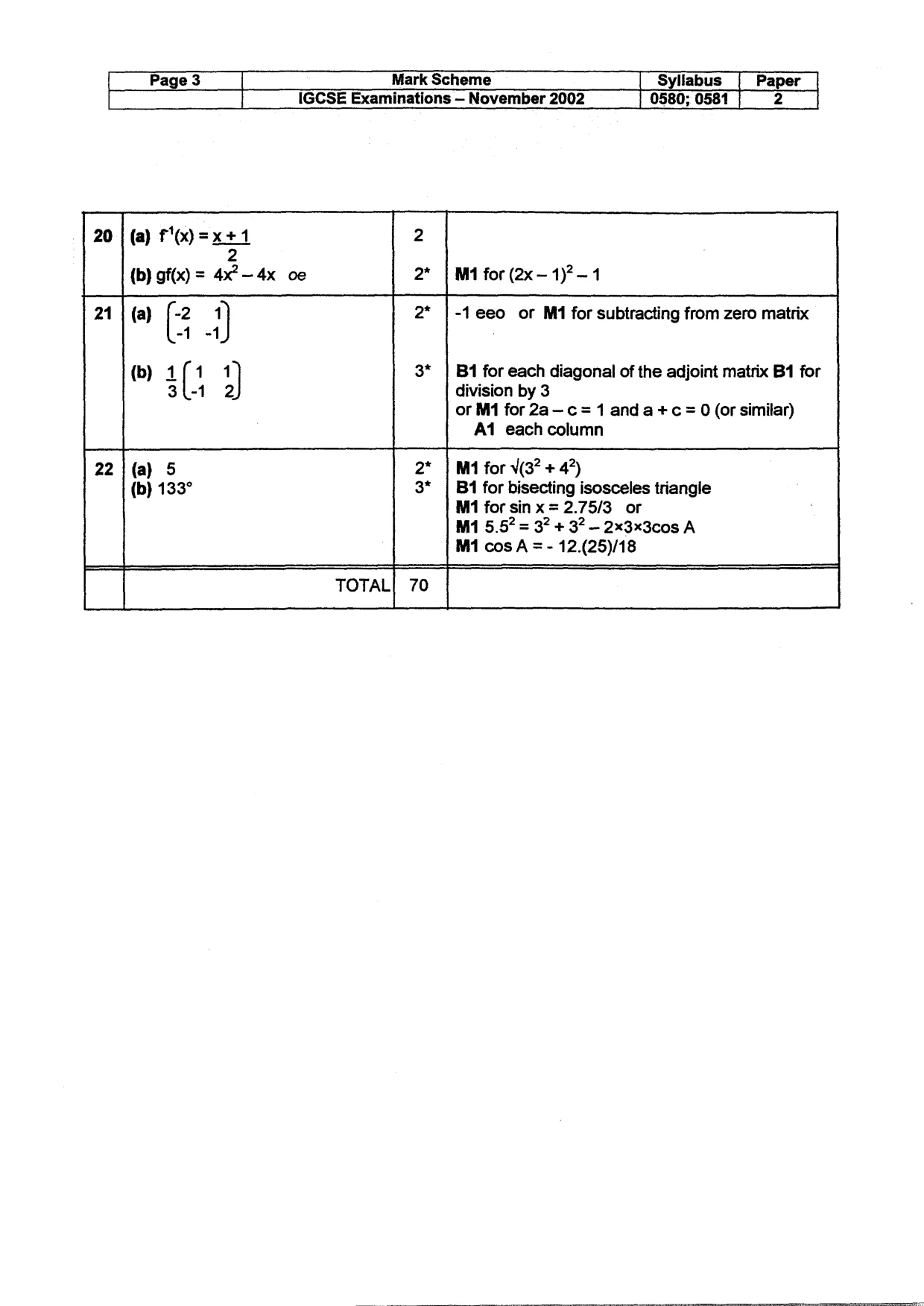 Mark scheme, page 4 of 4