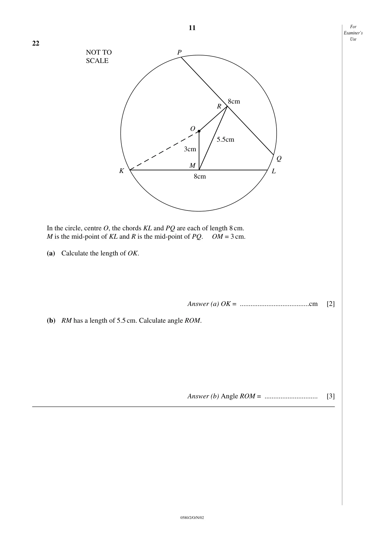 Cambridge IGCSE Mathematics 0580 2002 Oct/Nov Paper 2 · Variant 1 question paper, page 11 of 12