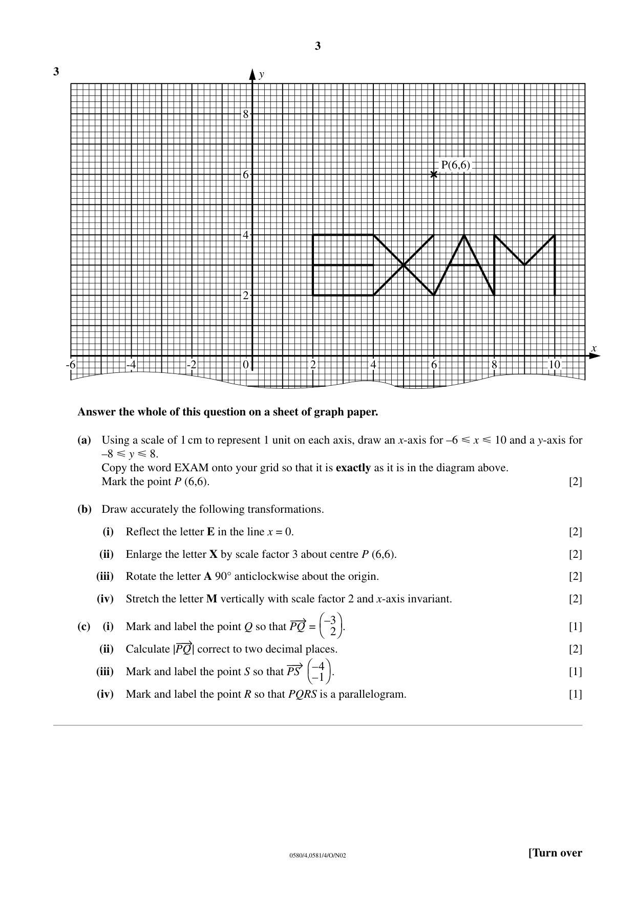 Cambridge IGCSE Mathematics 0580 2002 Oct/Nov Paper 4 · Variant 1 question paper, page 3 of 8