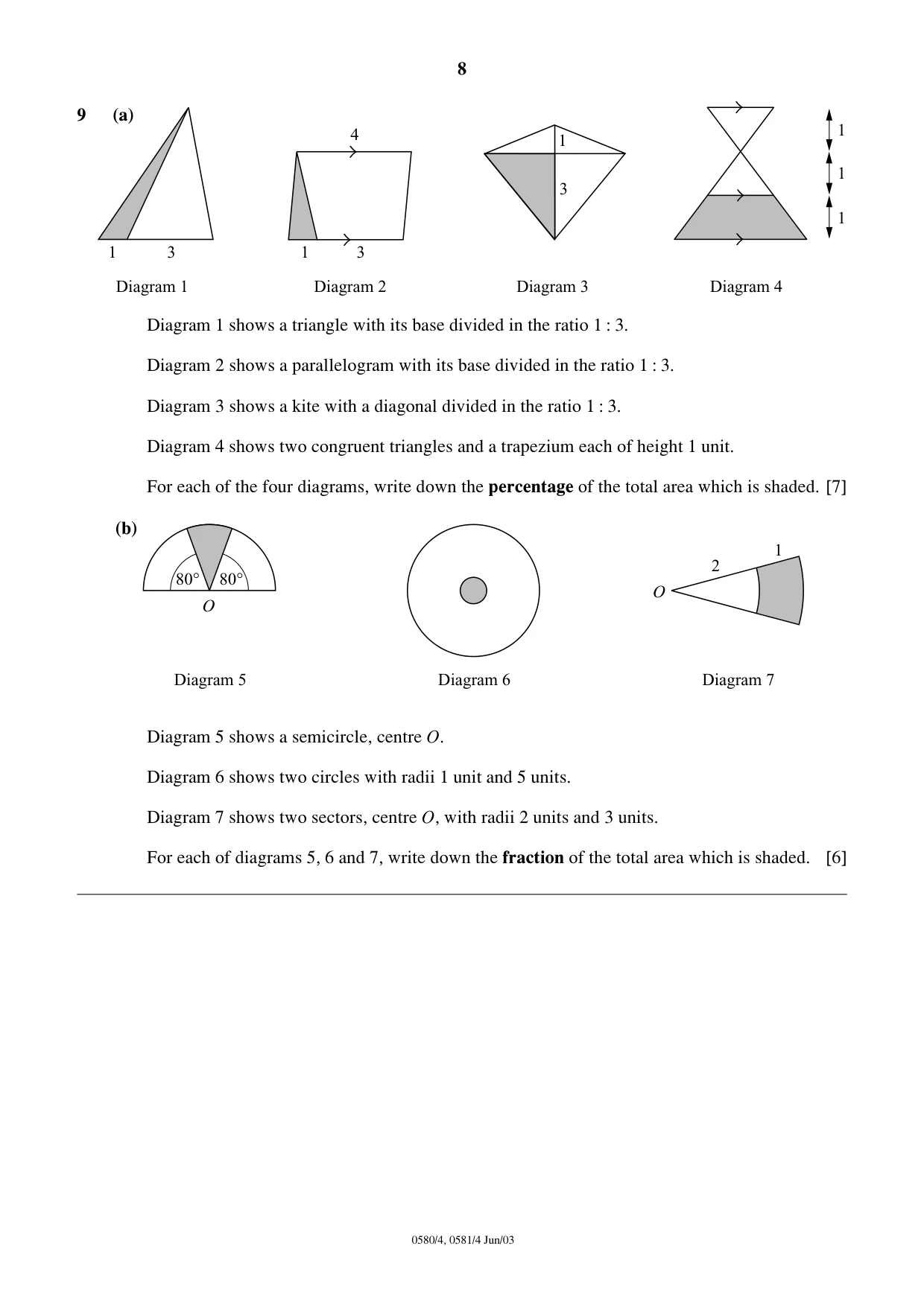 Cambridge IGCSE Mathematics 0580 2003 May/June Paper 4 · Variant 1 question paper, page 8 of 8