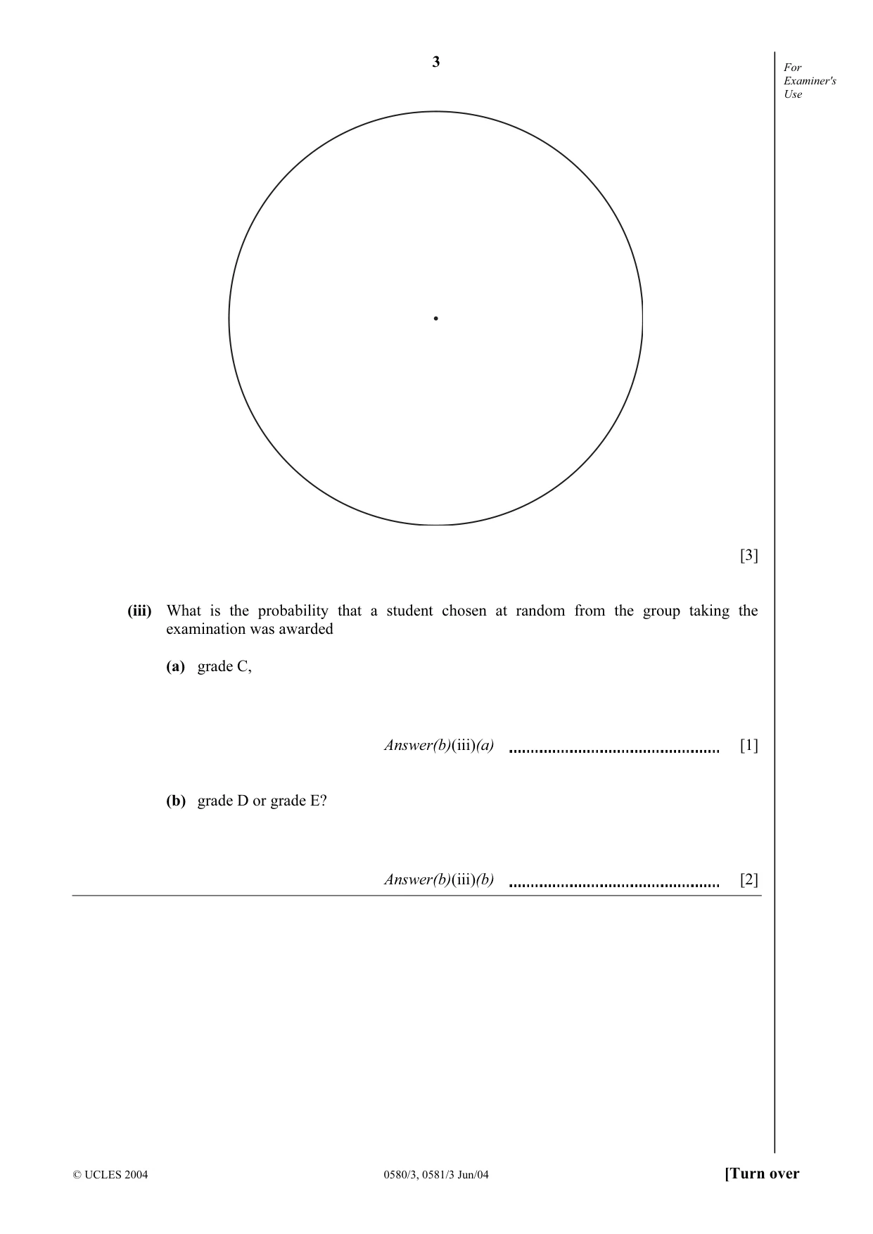 Cambridge IGCSE Mathematics 0580 2004 May/June Paper 3 · Variant 1 question paper, page 3 of 16