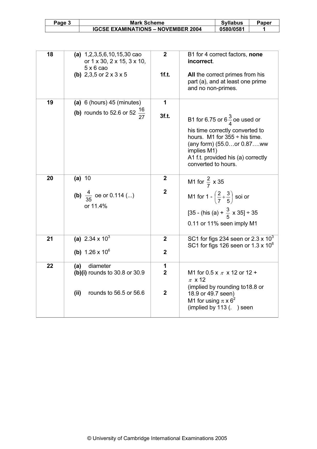 Mark scheme, page 7 of 7