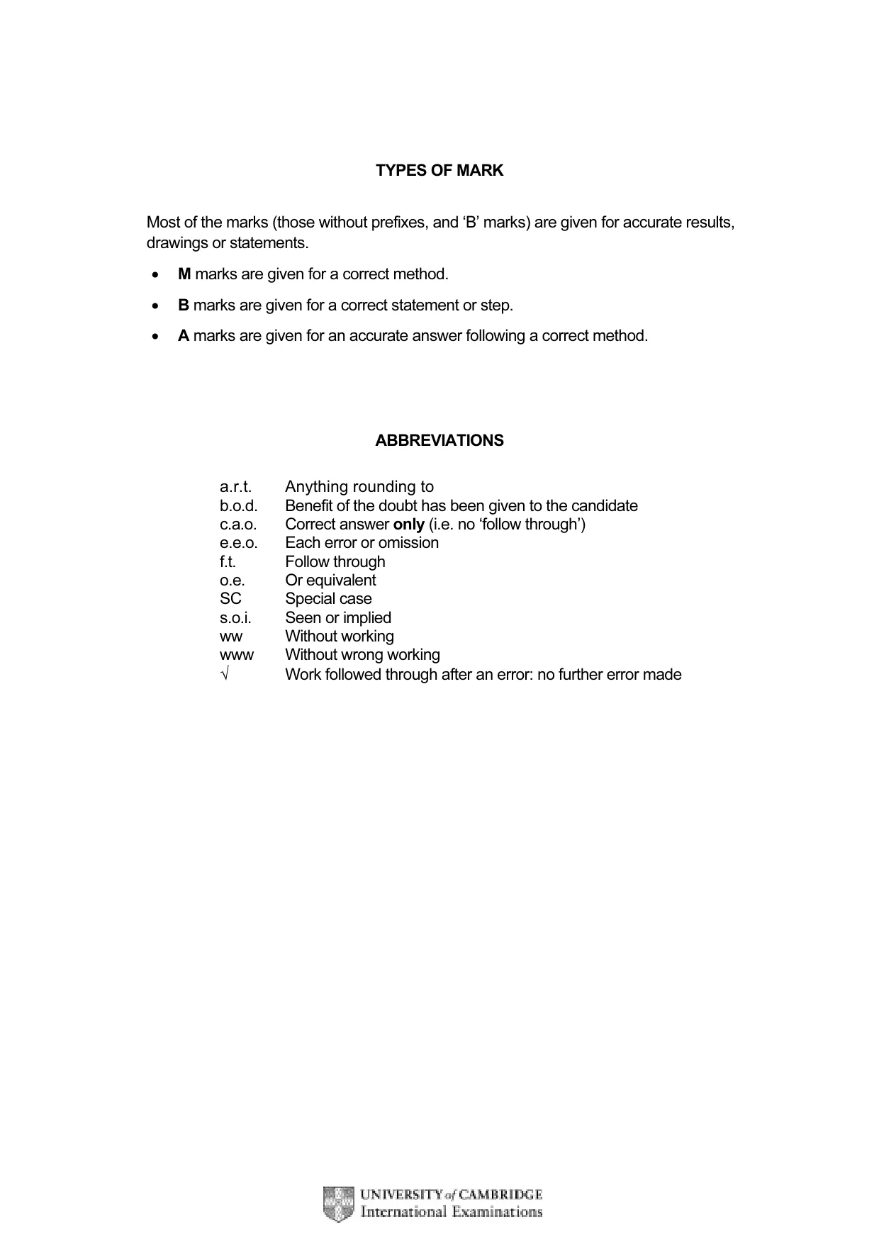Mark scheme, page 3 of 9